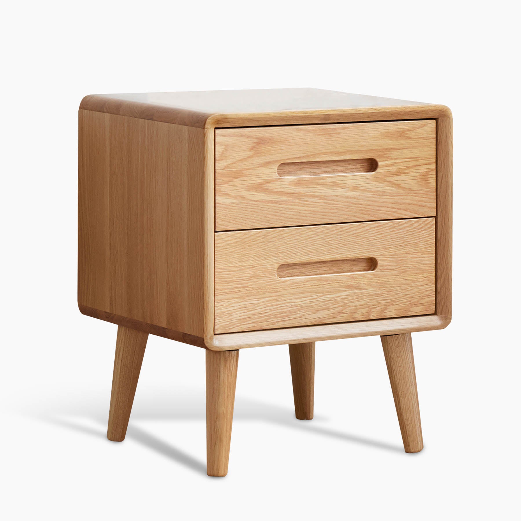 Set of 2 Haslev Solid Oak Wood Bedside Table