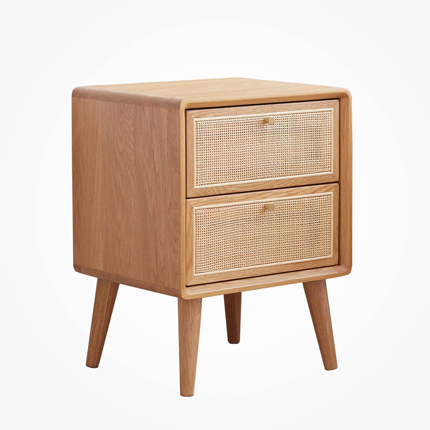 Set of 2 Struer Solid Oak Wood Bedside Table