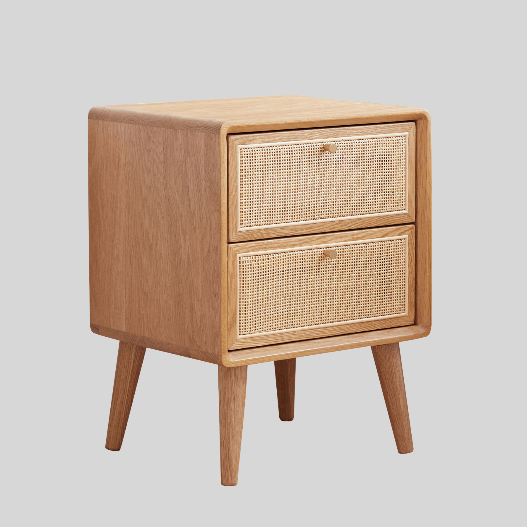 Set of 2 Struer Solid Oak Wood Bedside Table