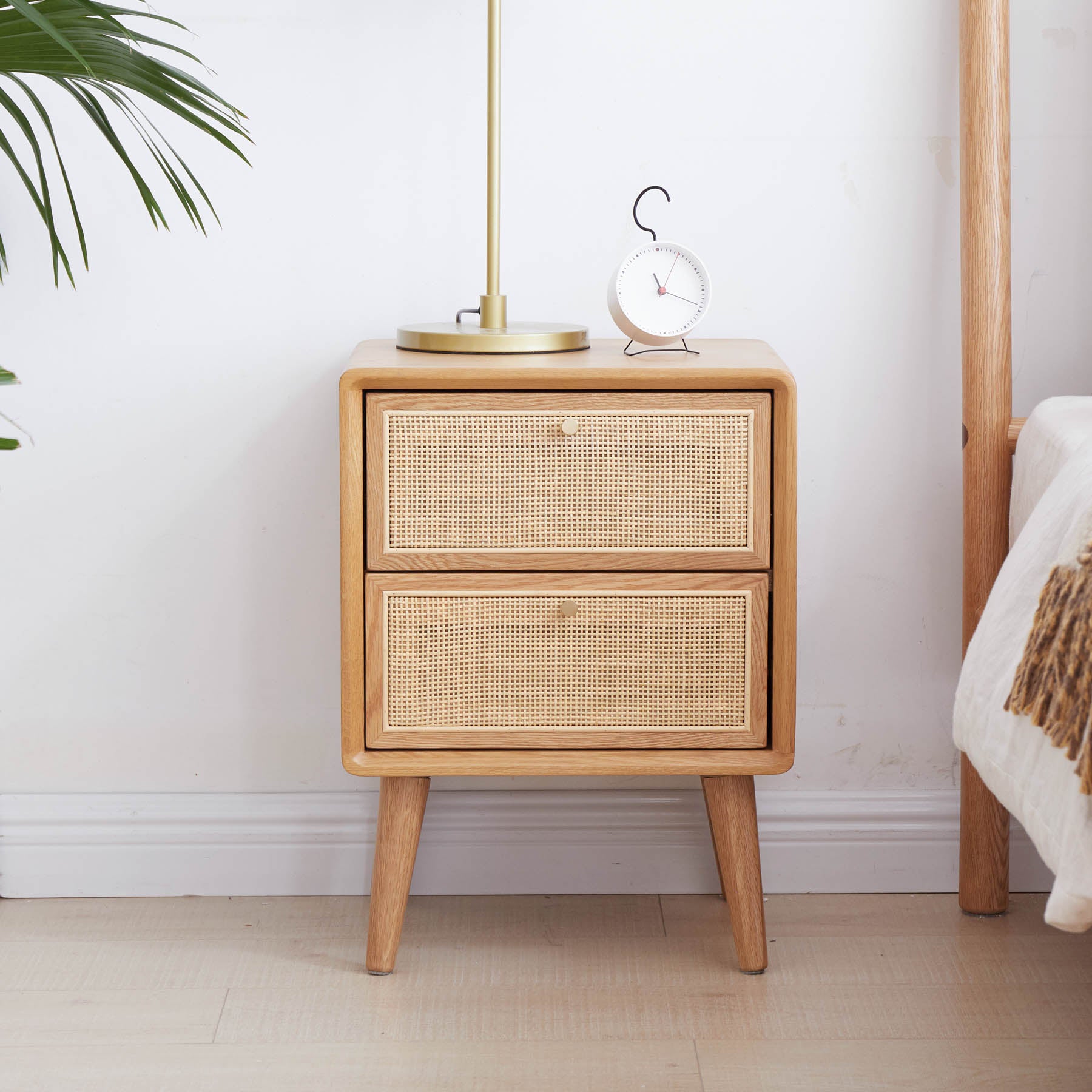 Set of 2 Struer Solid Oak Wood Bedside Table