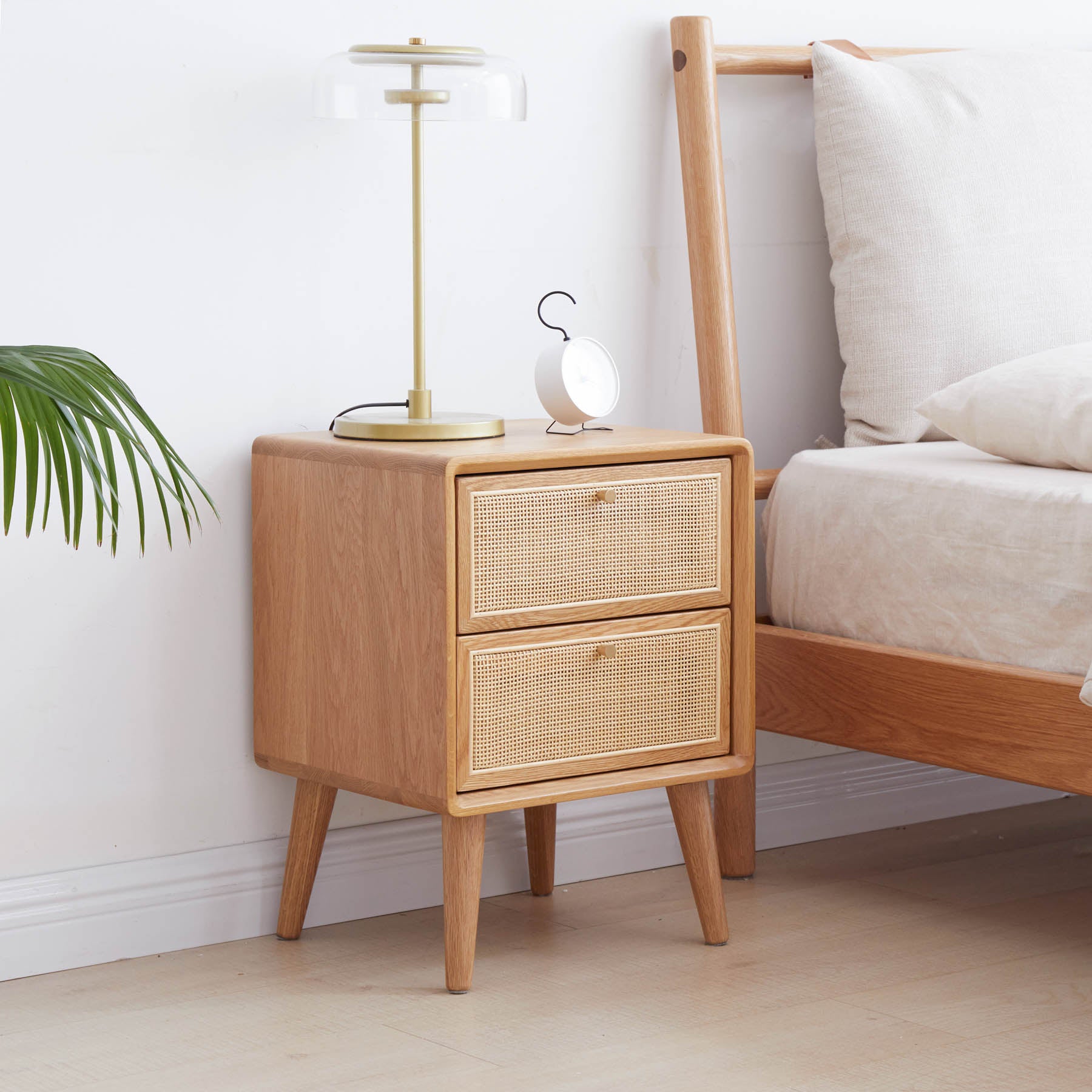 Set of 2 Struer Solid Oak Wood Bedside Table