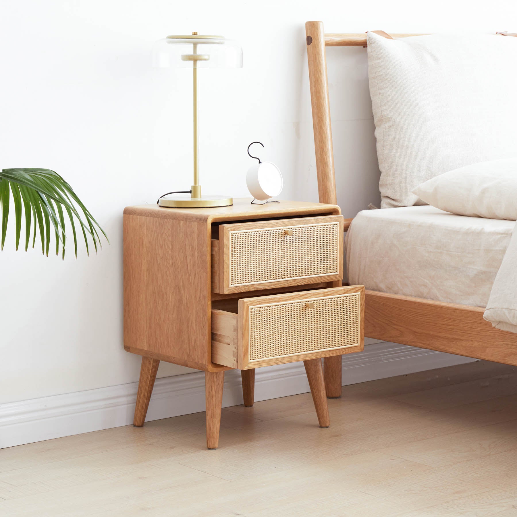 Set of 2 Struer Solid Oak Wood Bedside Table