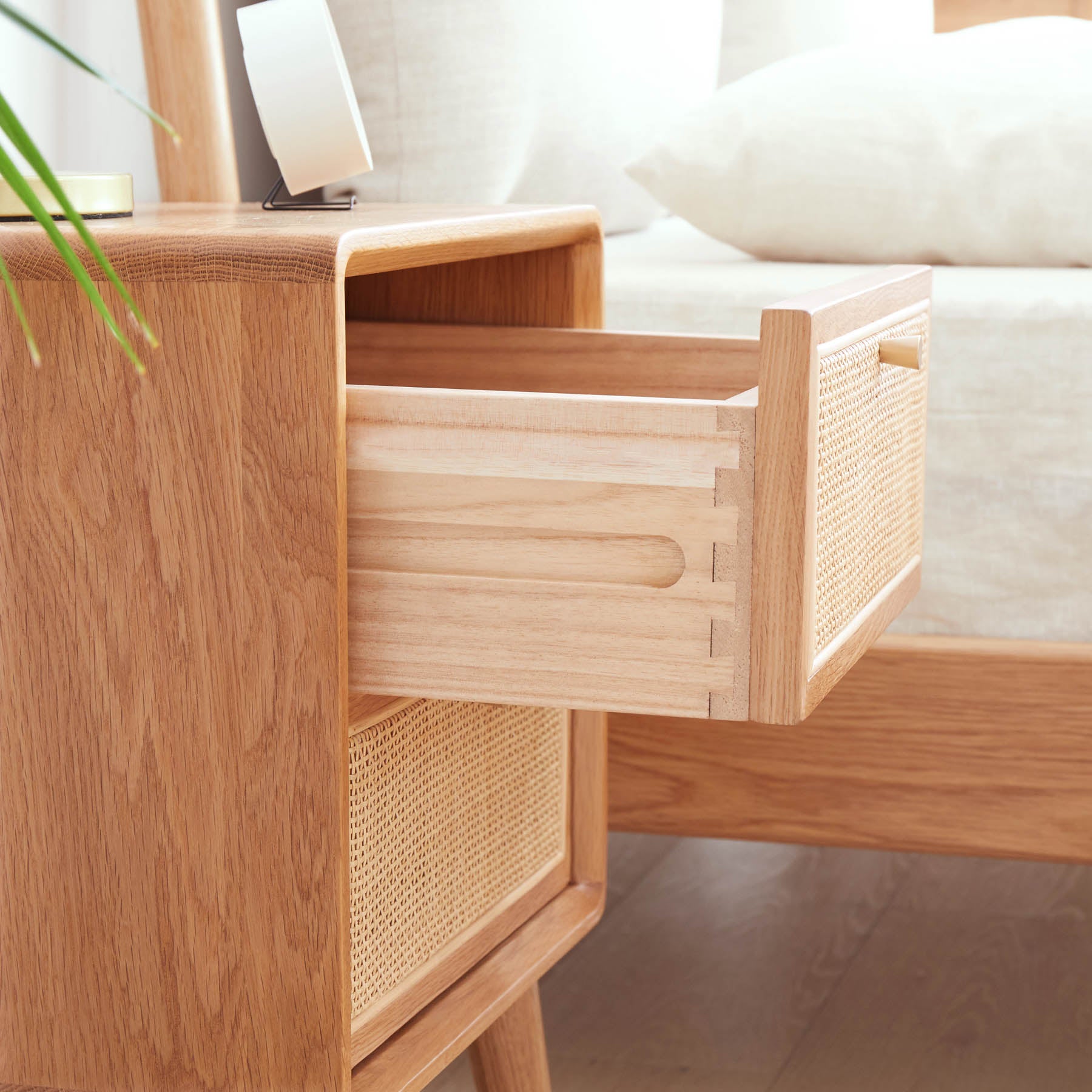 Set of 2 Struer Solid Oak Wood Bedside Table