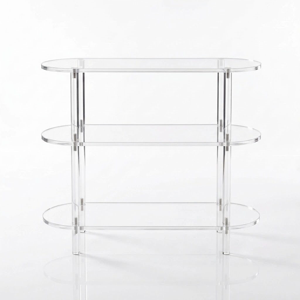 Grønnegata Acrylic 3 Tier Console Table