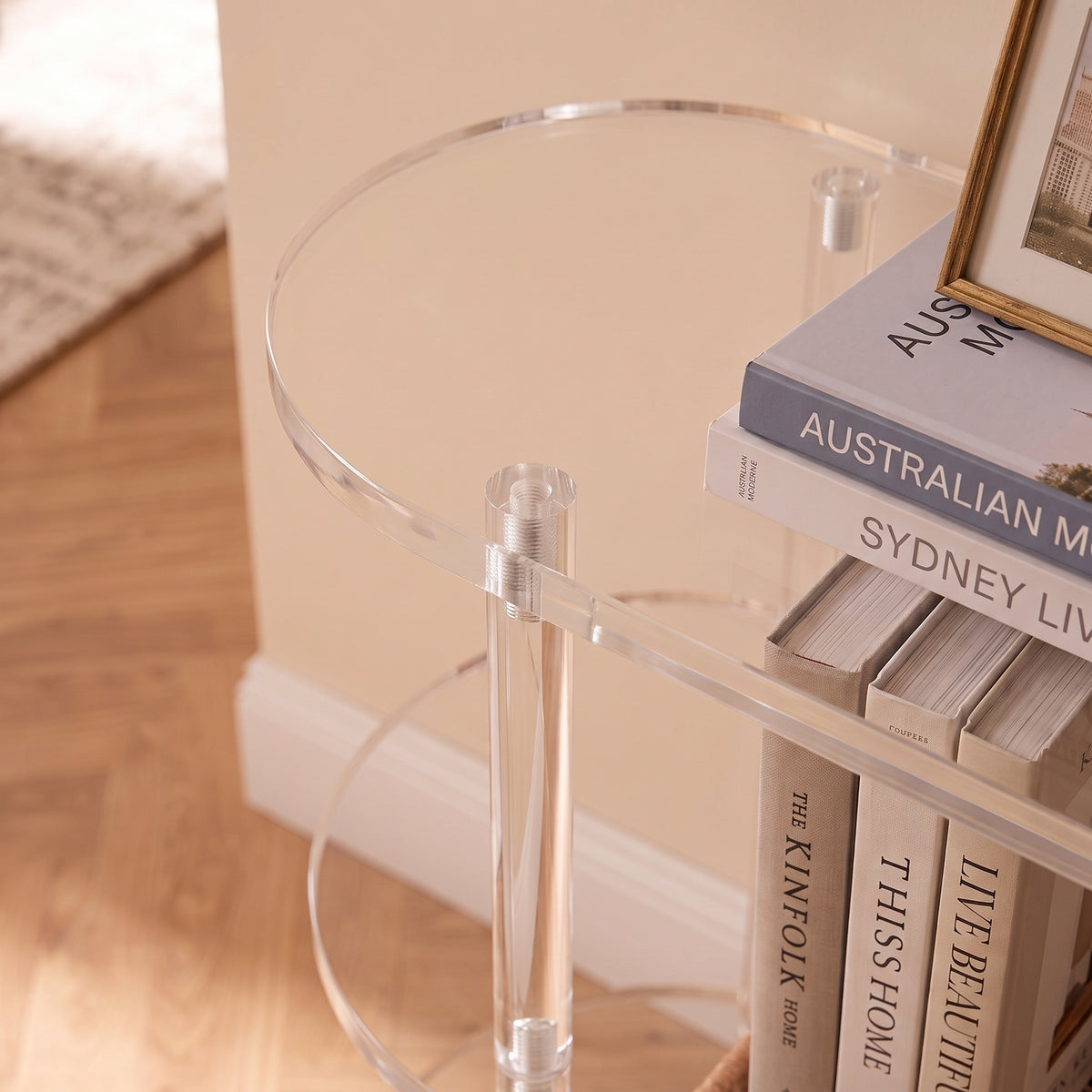 Grønnegata Acrylic 3 Tier Console Table
