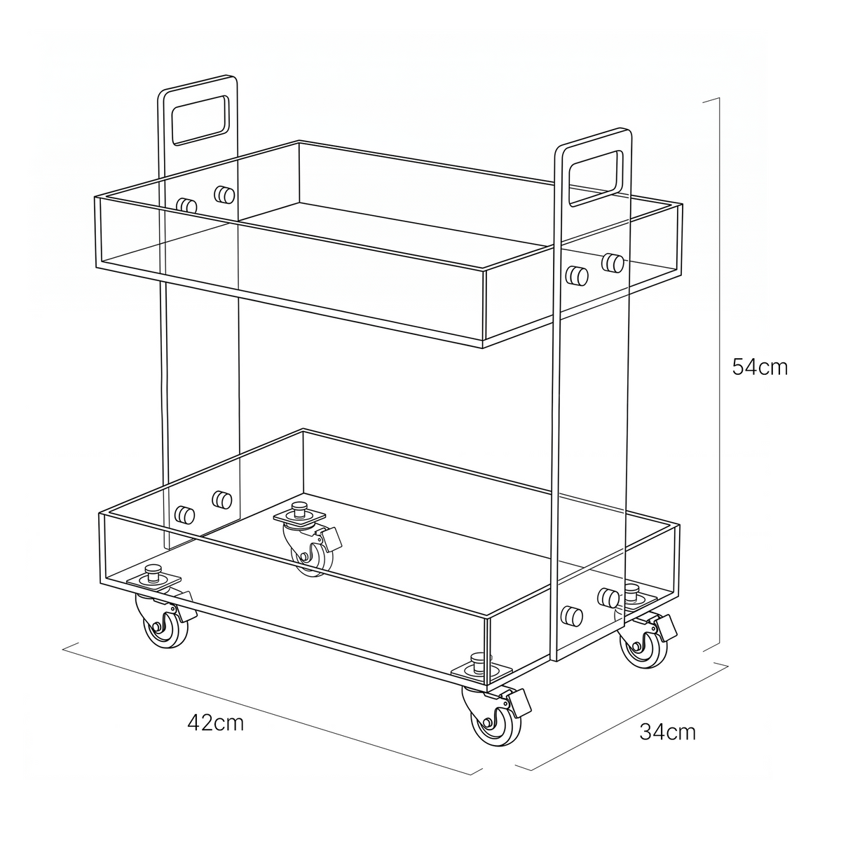 Korsør Acrylic Trolley Cart