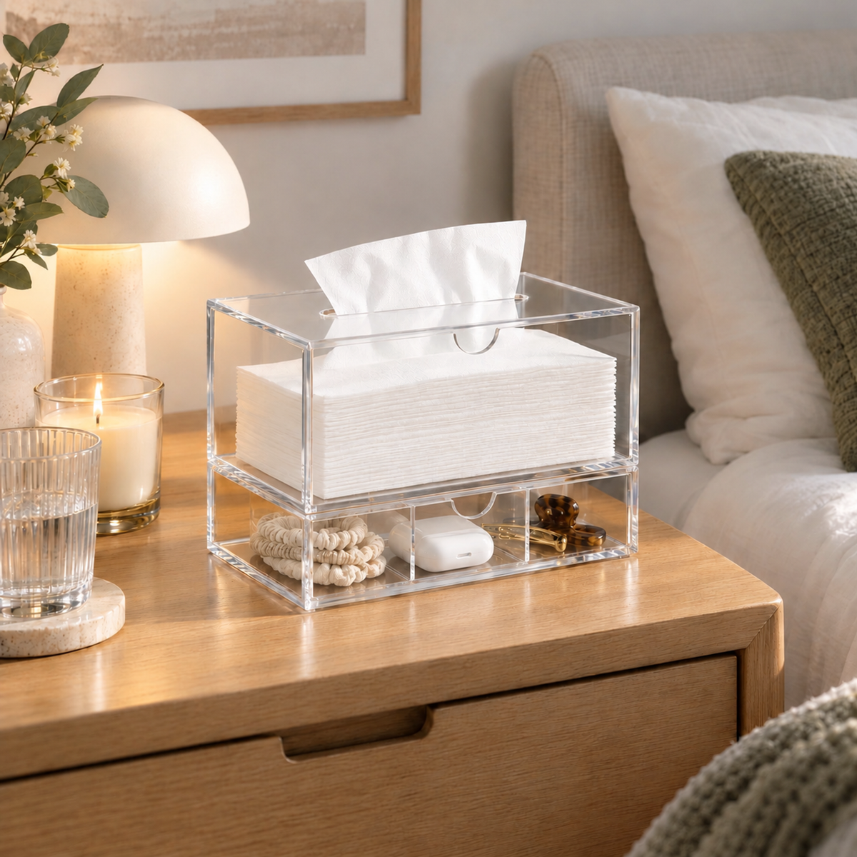 Linnégatan Acrylic Tissue Box with Drawer