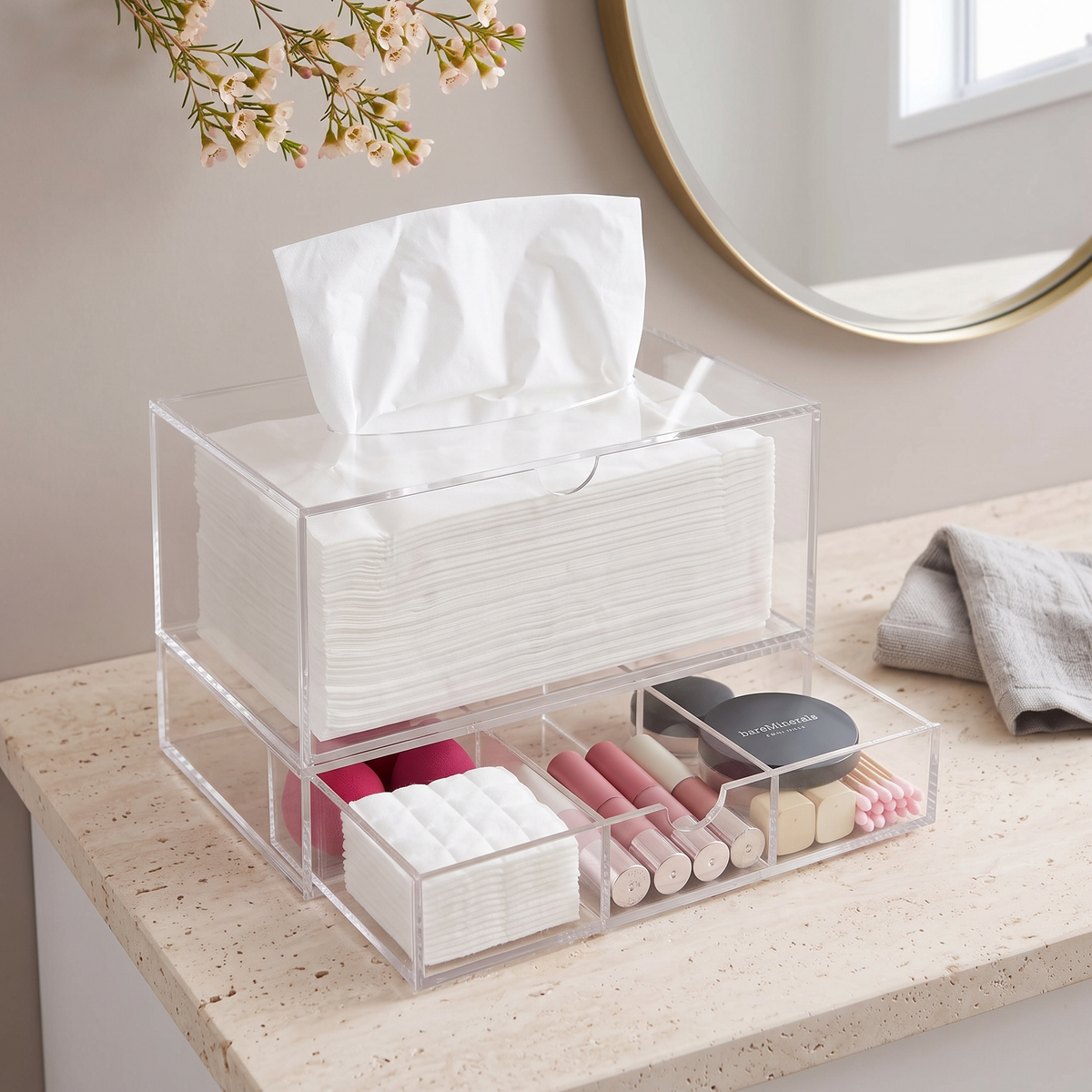Linnégatan Acrylic Tissue Box with Drawer