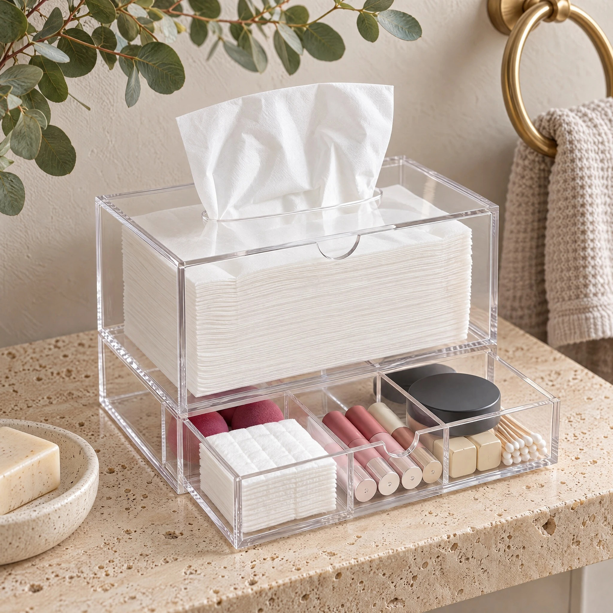 Linnégatan Acrylic Tissue Box with Drawer