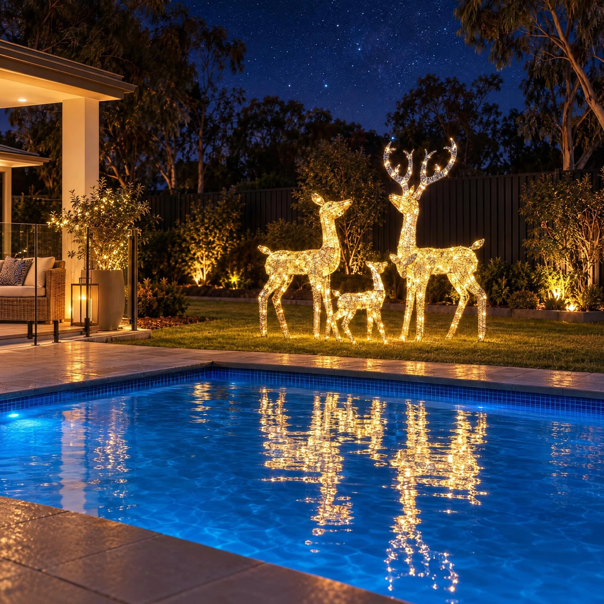 Mariefred 3 Pcs Reindeer Family Christmas Lights