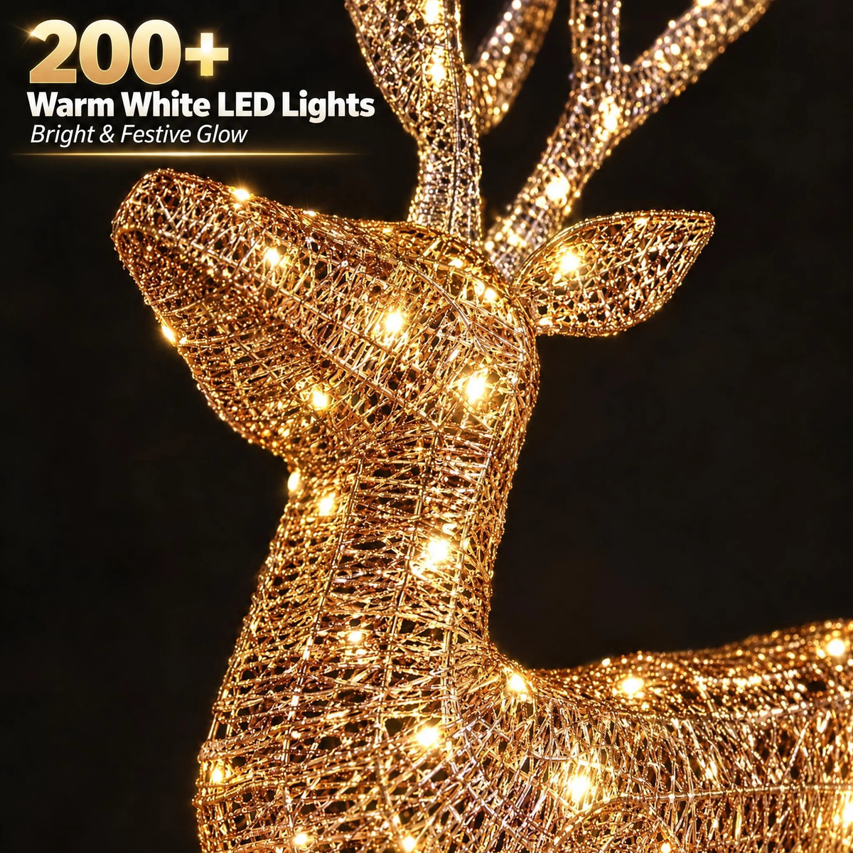Mariefred 3 Pcs Reindeer Family Christmas Lights