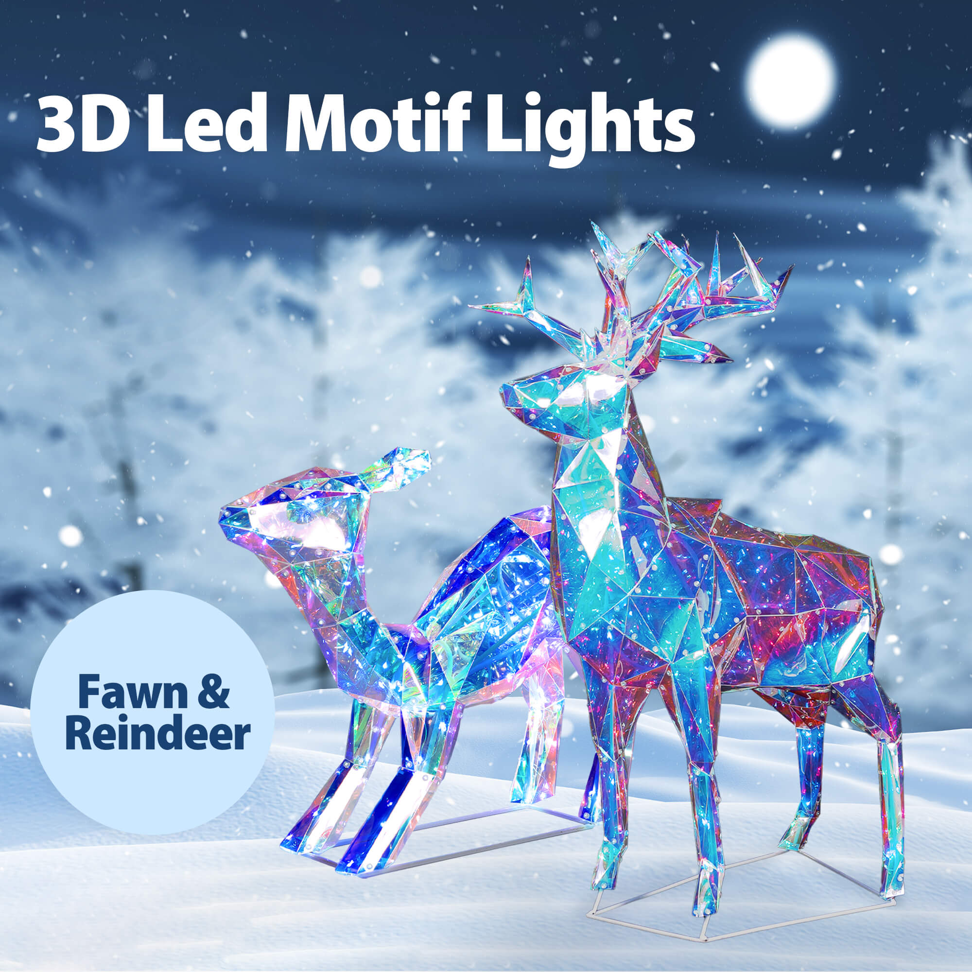 Randers LED Deer and Fawn Motif Lights Bundle