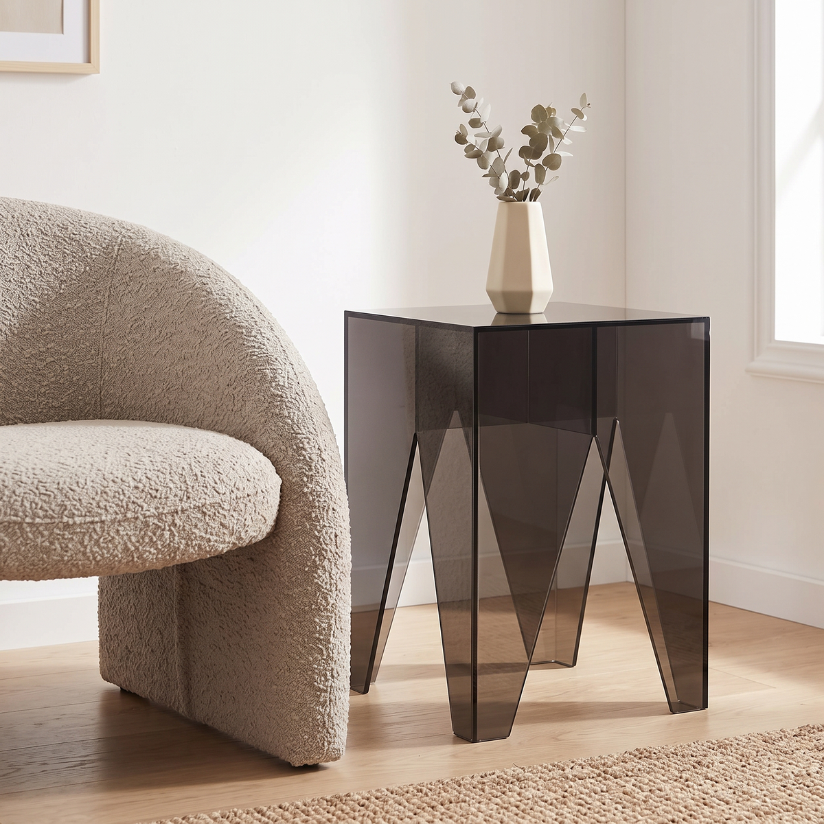 Varde Acrylic Bedside Table