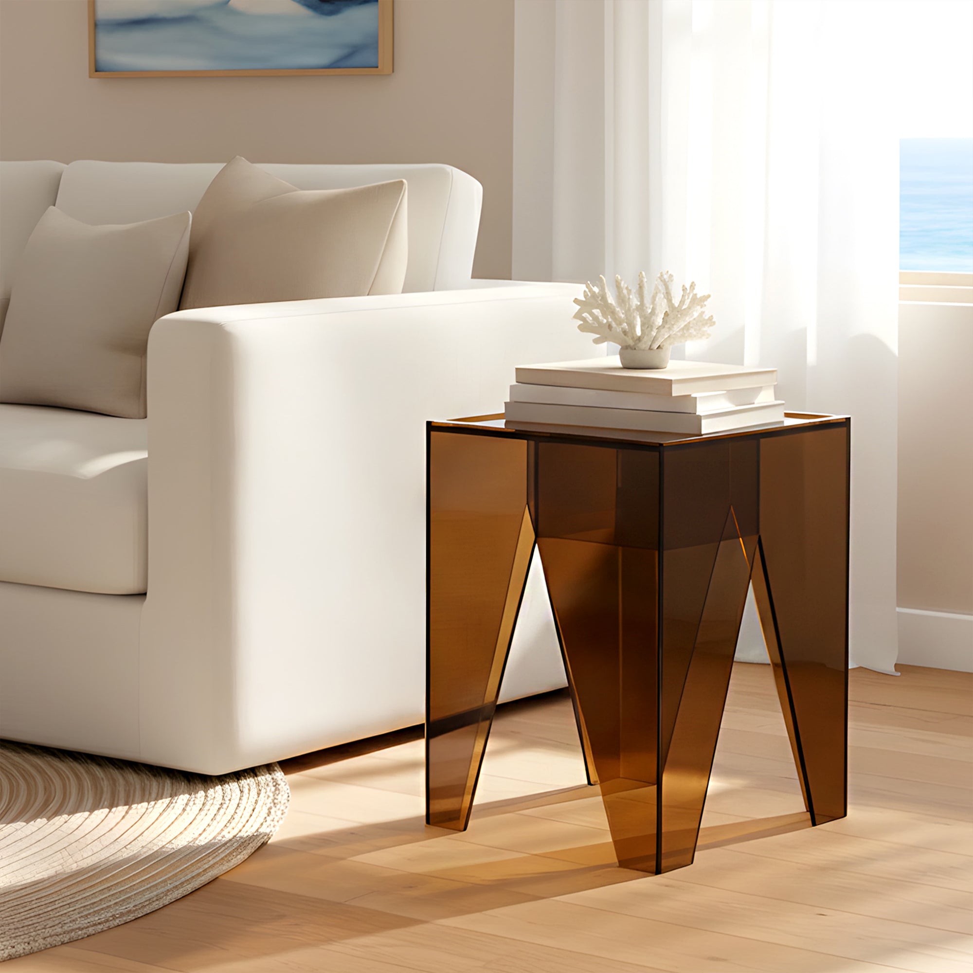 Varde Acrylic Bedside Table