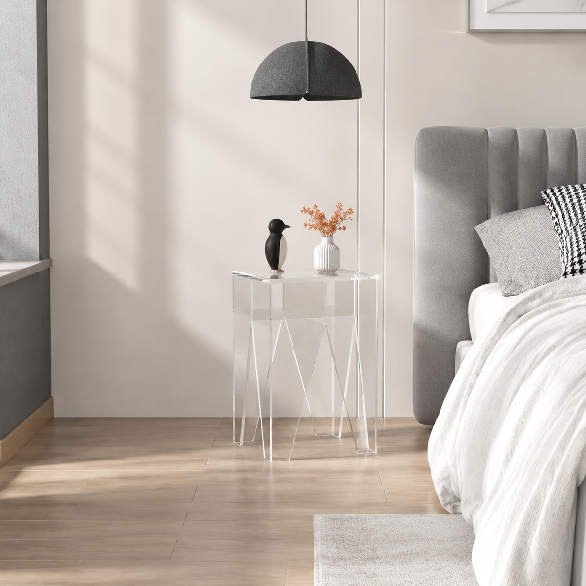 Varde Acrylic Bedside Table