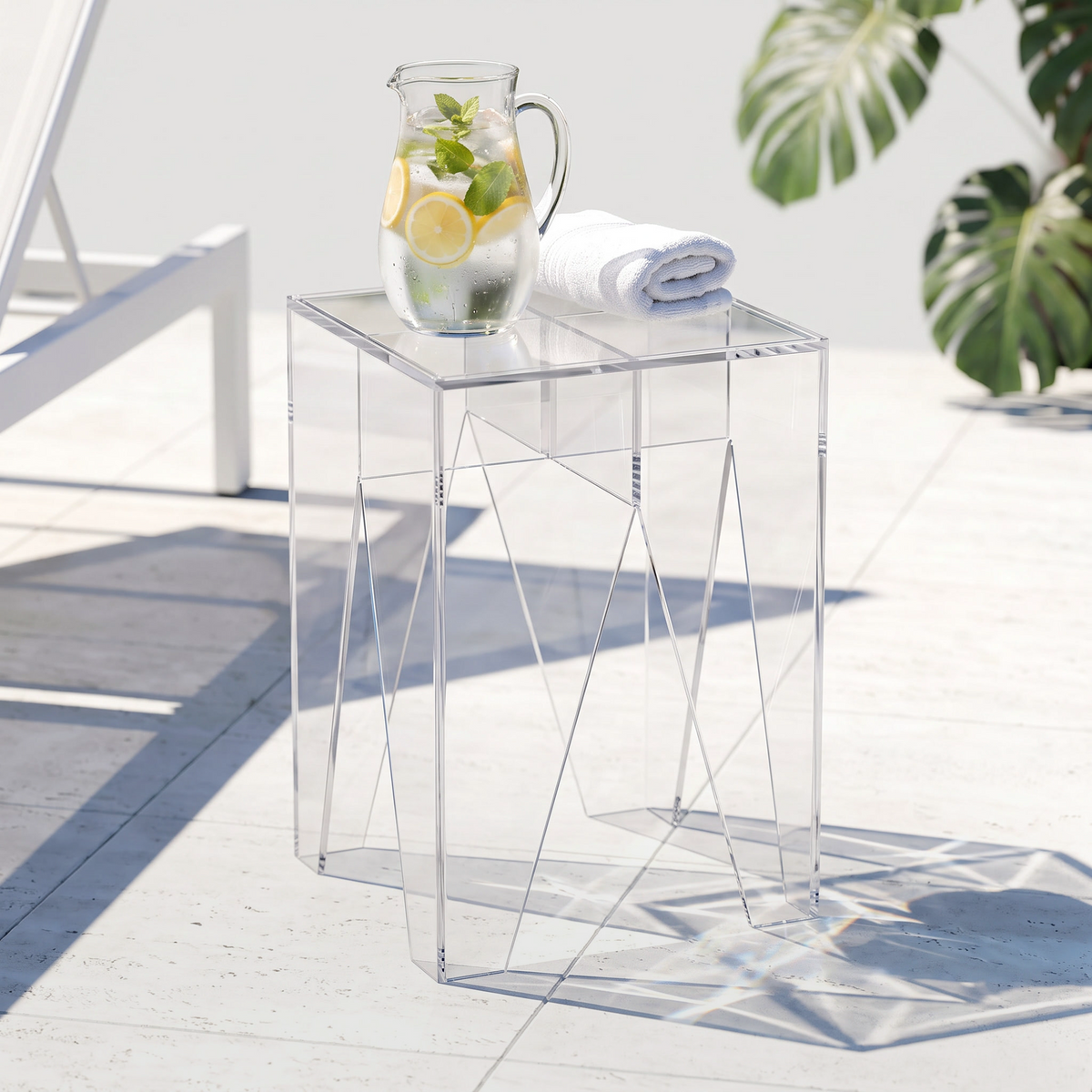 Varde Acrylic Bedside Table