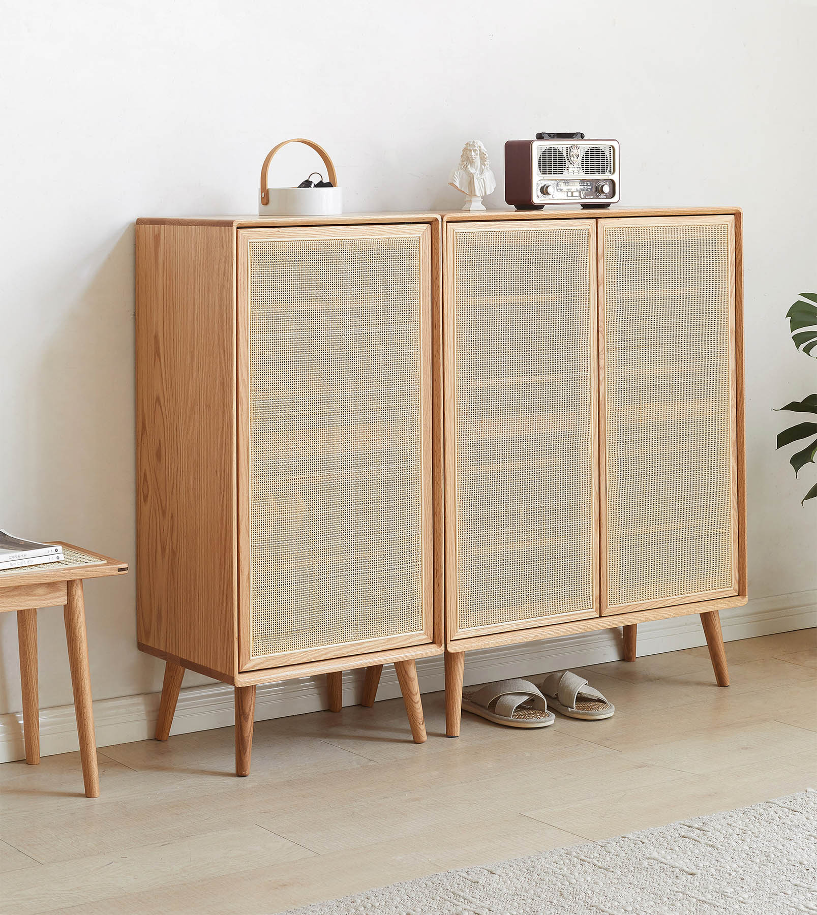 Arendal 5 Layer Solid Oak Wood Shoe Cabinet