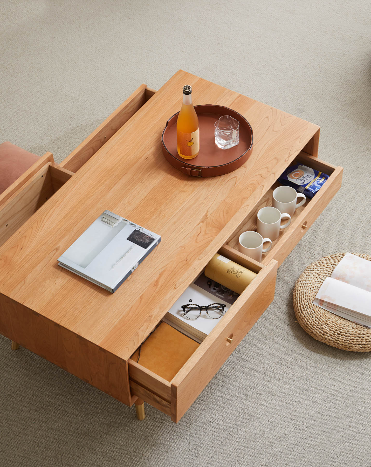 Kleiven Solid Cherry Wood Coffee Table