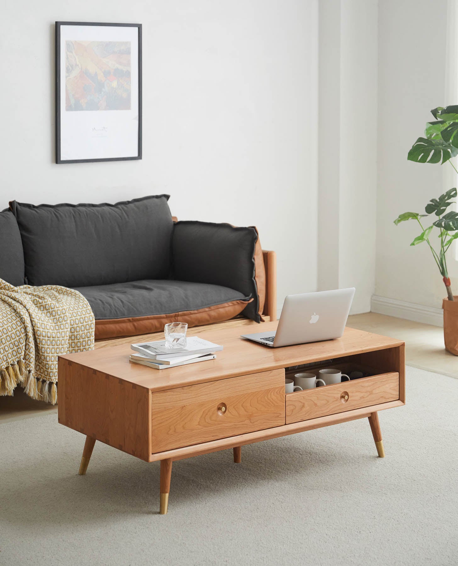 Kleiven Solid Cherry Wood Coffee Table