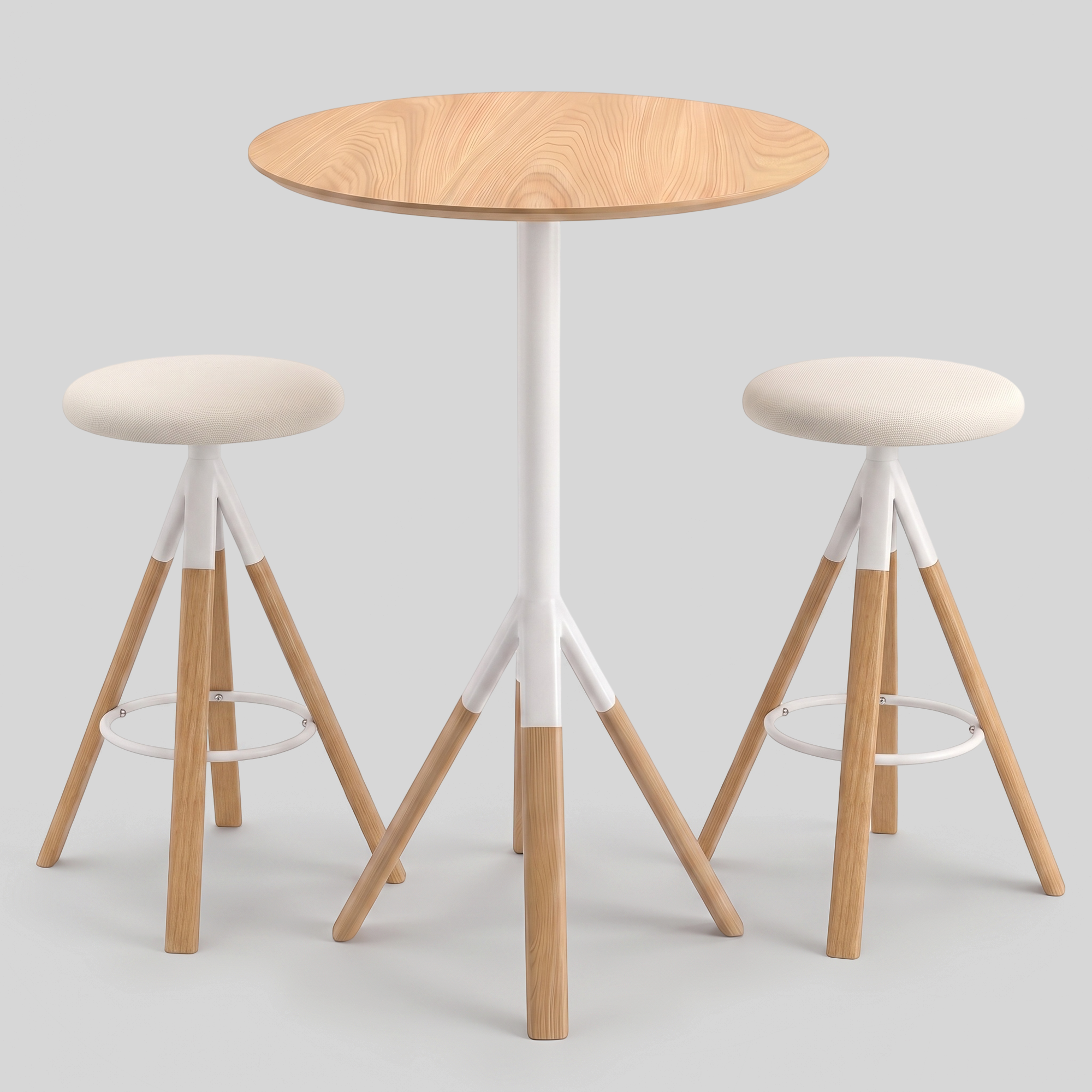 Storgata Bar Table Set with 2 Solid Oak Barstools