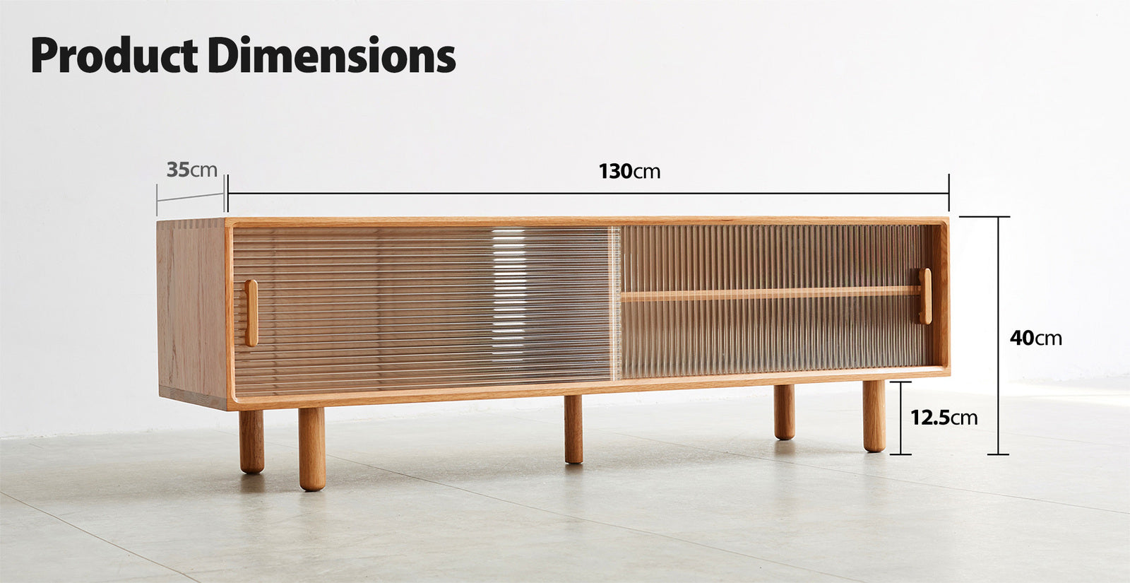 Tidan Solid Oak Wood Entertainment Unit