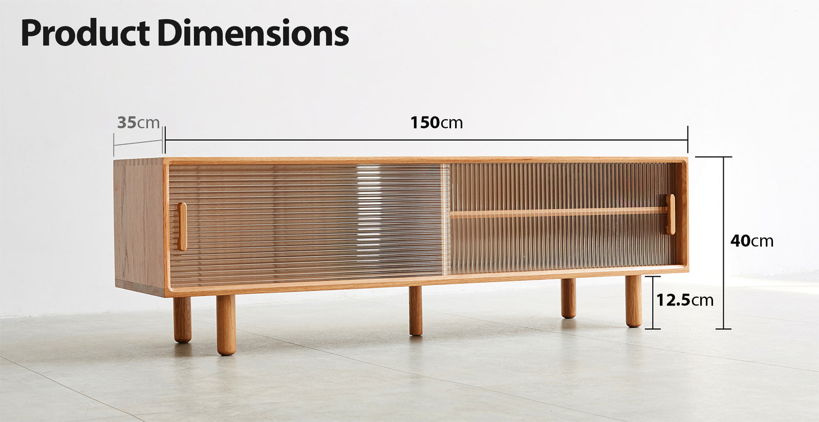 Valje Fluted Glass Entertainment Unit