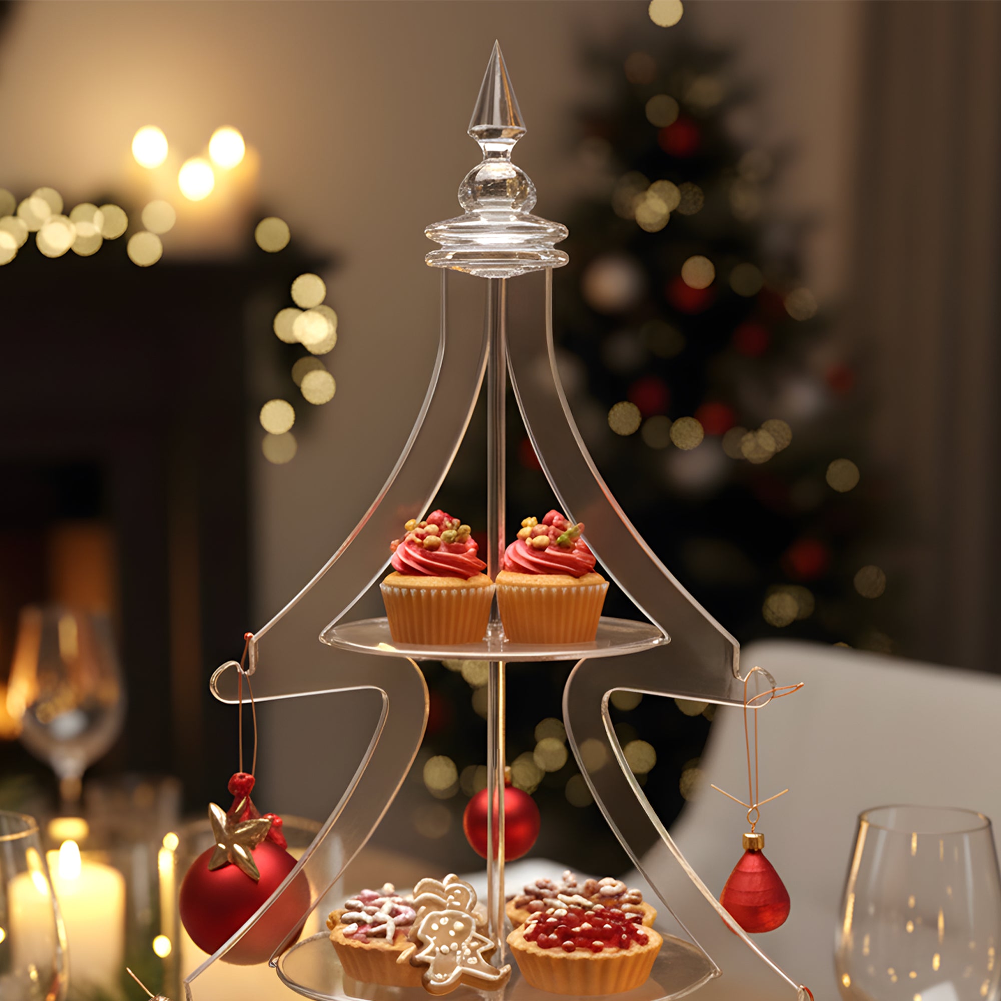Götgatan 3-Tier Acrylic Christmas Tree Dessert Stand