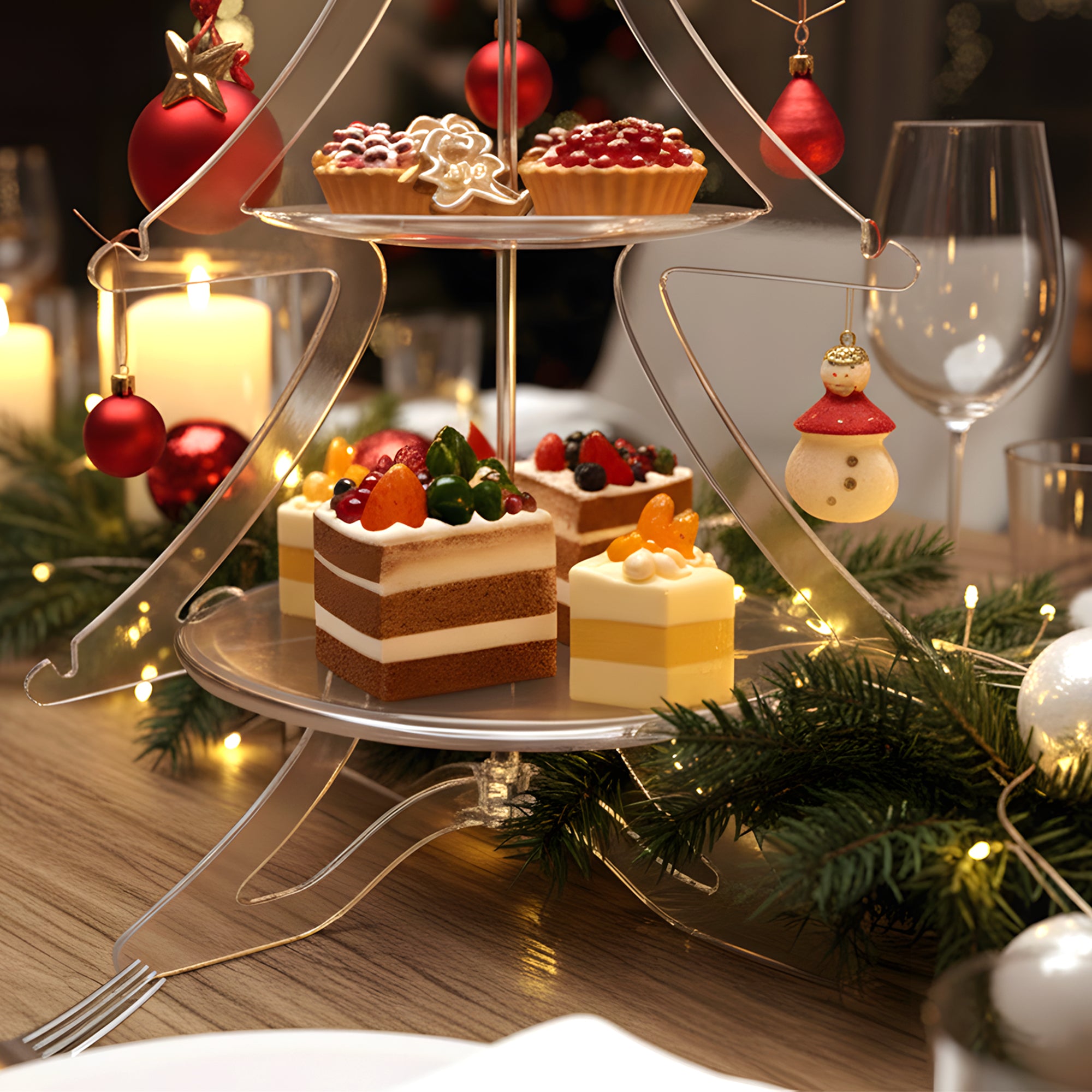 Götgatan 3-Tier Acrylic Christmas Tree Dessert Stand