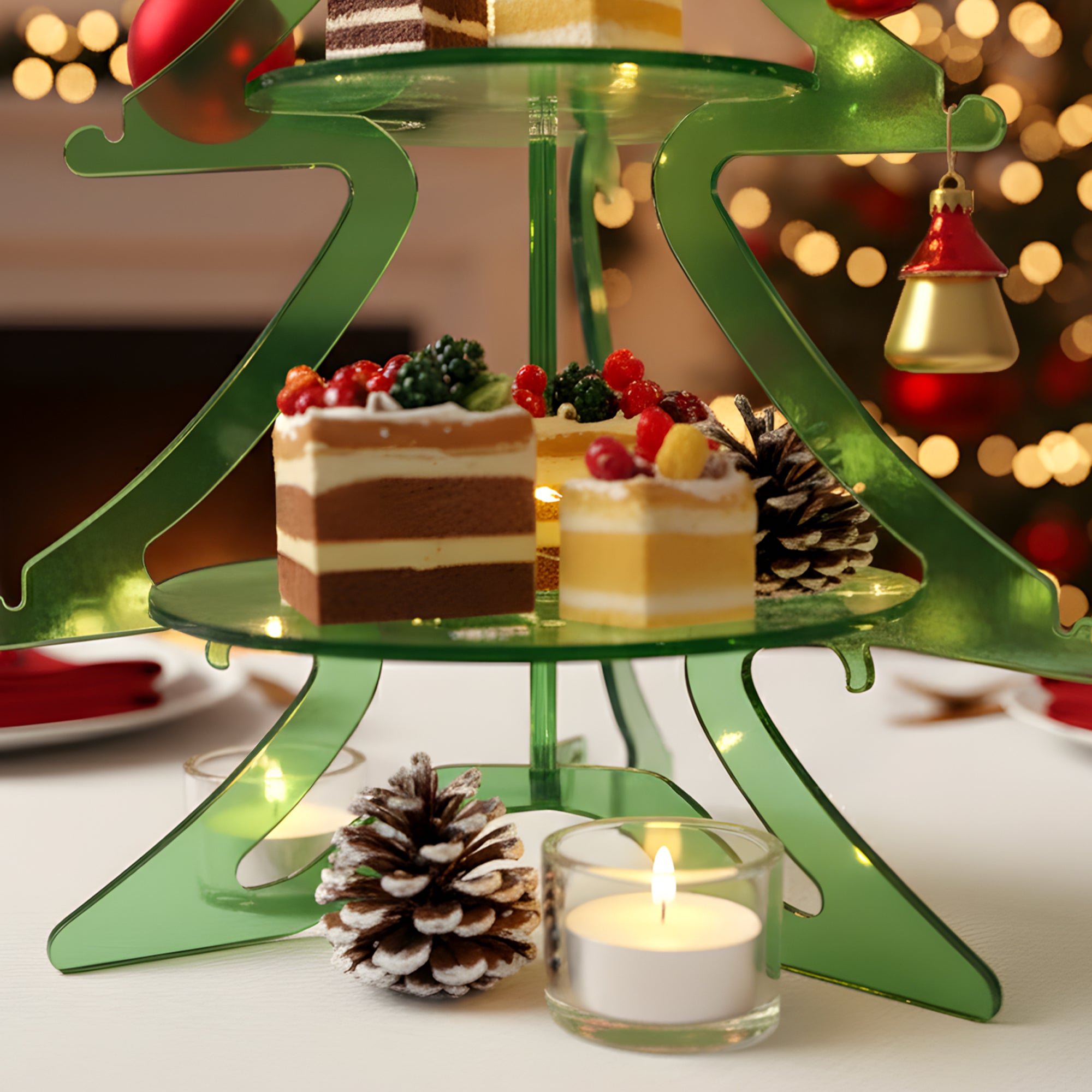 Götgatan 3-Tier Acrylic Christmas Tree Dessert Stand