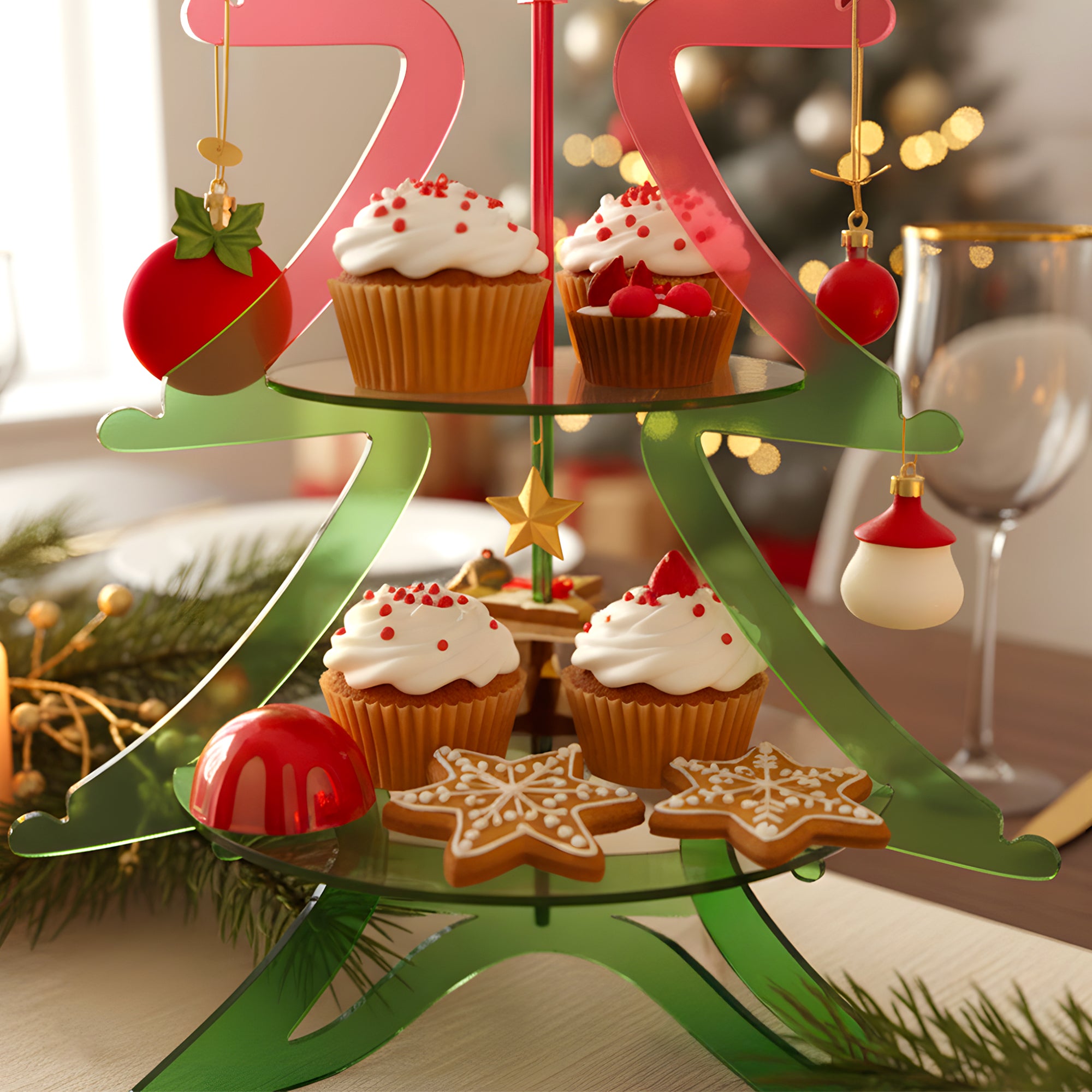 Götgatan 3-Tier Acrylic Christmas Tree Dessert Stand