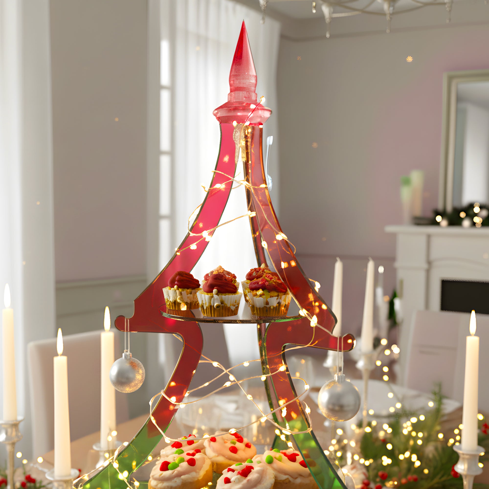 Götgatan 3-Tier Acrylic Christmas Tree Dessert Stand