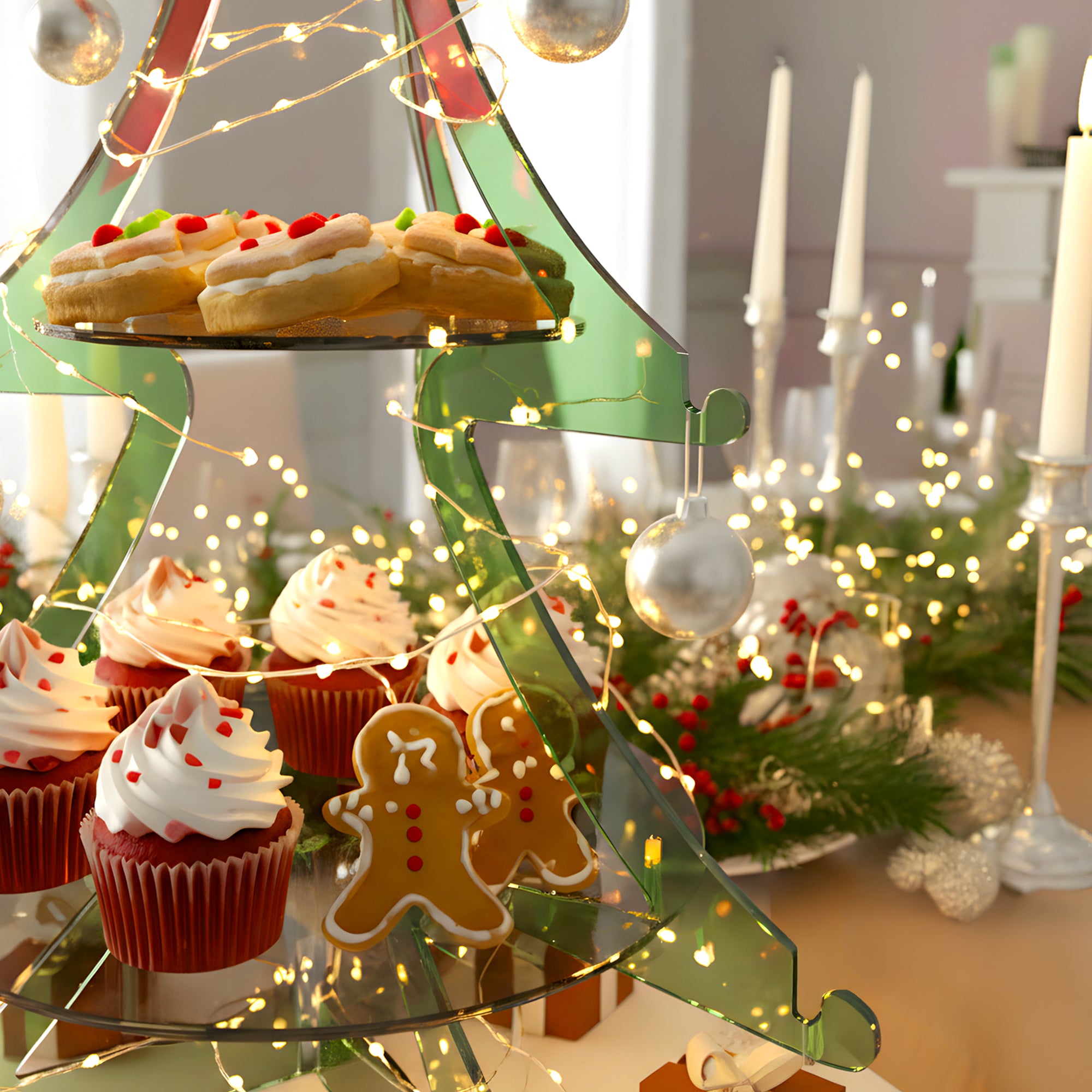 Götgatan 3-Tier Acrylic Christmas Tree Dessert Stand