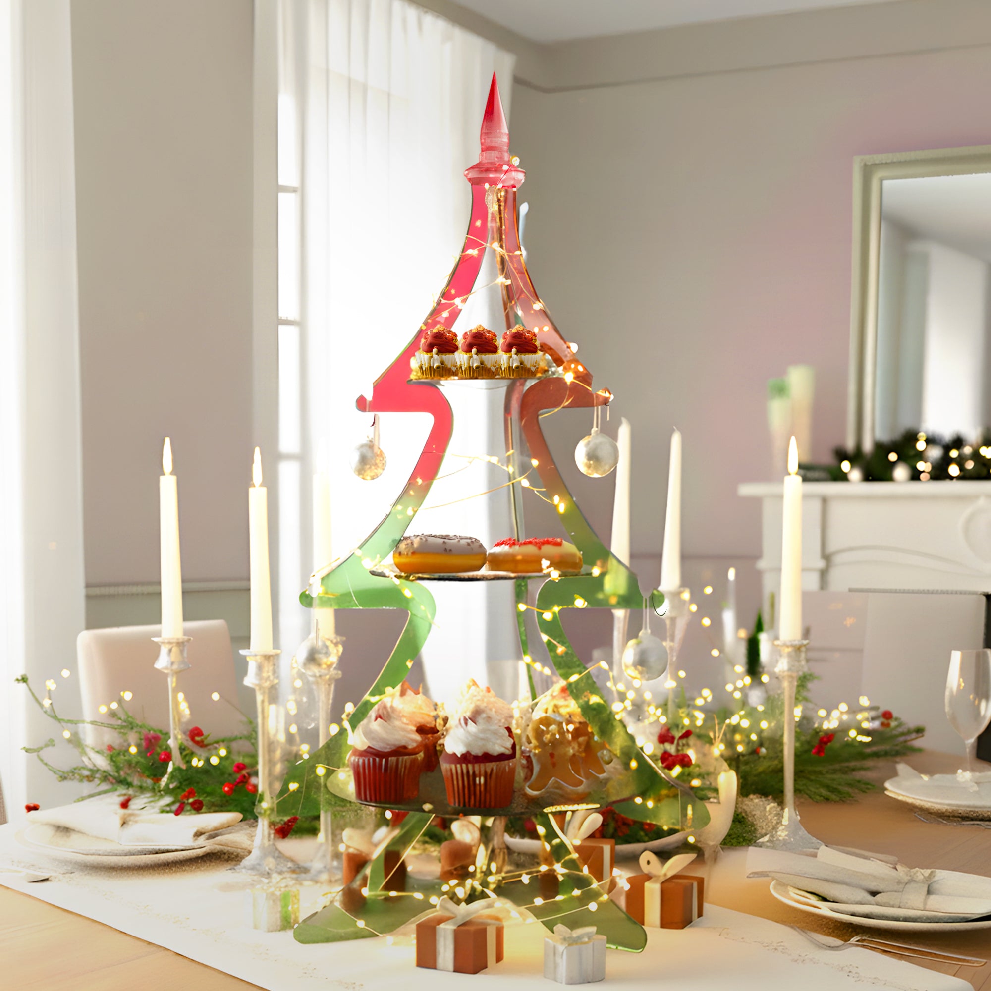Götgatan 3-Tier Acrylic Christmas Tree Dessert Stand