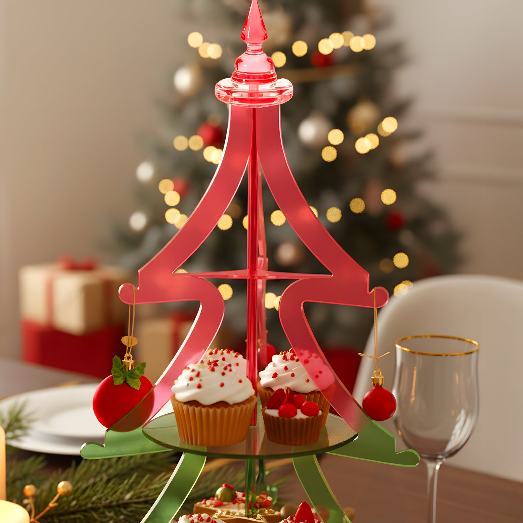 Götgatan 3-Tier Acrylic Christmas Tree Dessert Stand