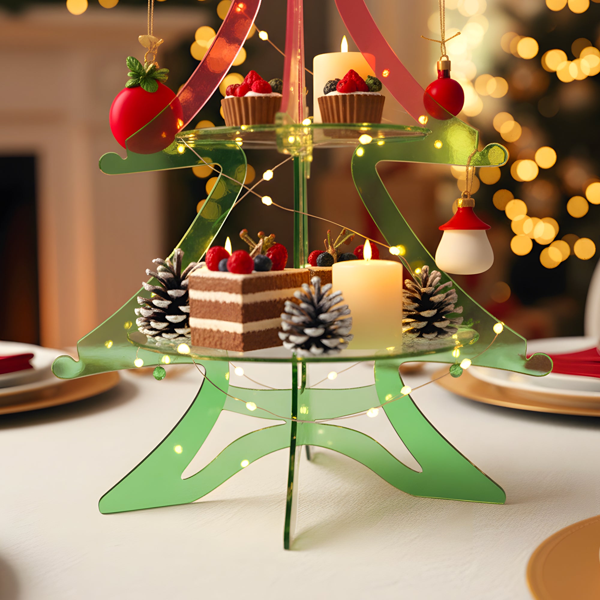 Götgatan 3-Tier Acrylic Christmas Tree Dessert Stand