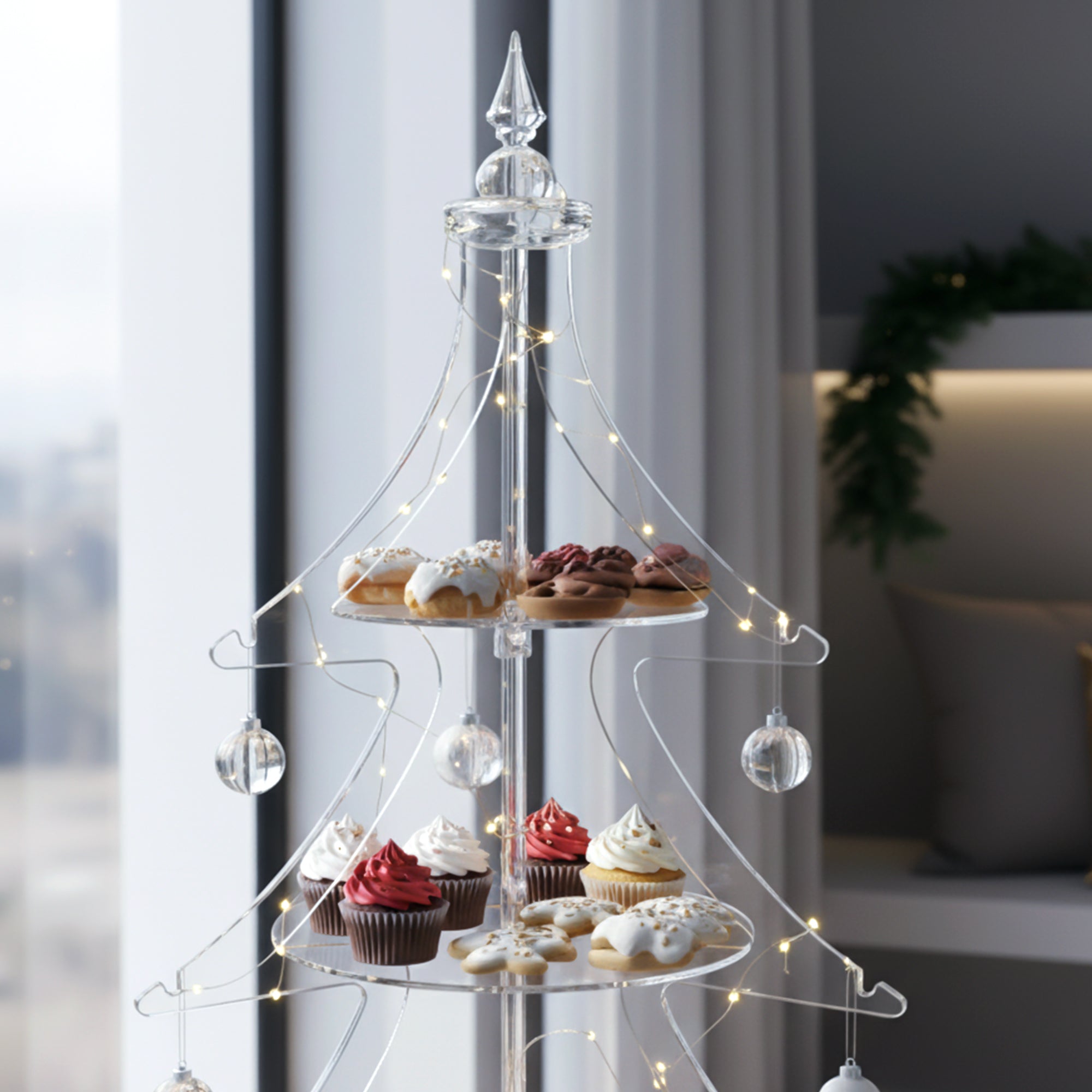 Södergatan 3-Tier Acrylic Christmas Tree Dessert Stand