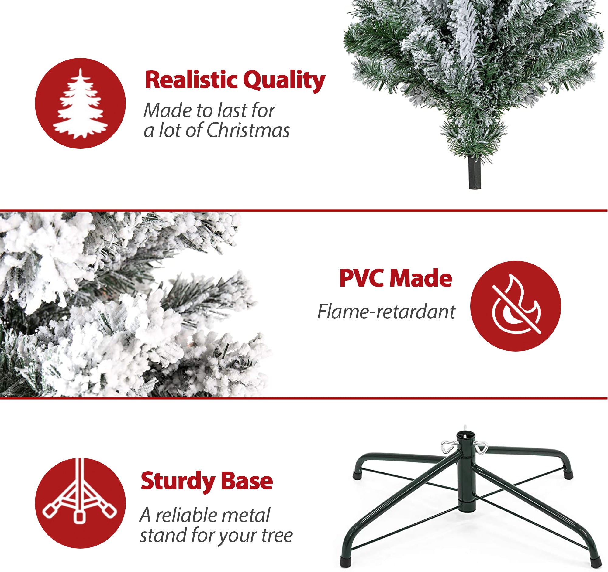 180cm Snow Flocked Christmas Tree