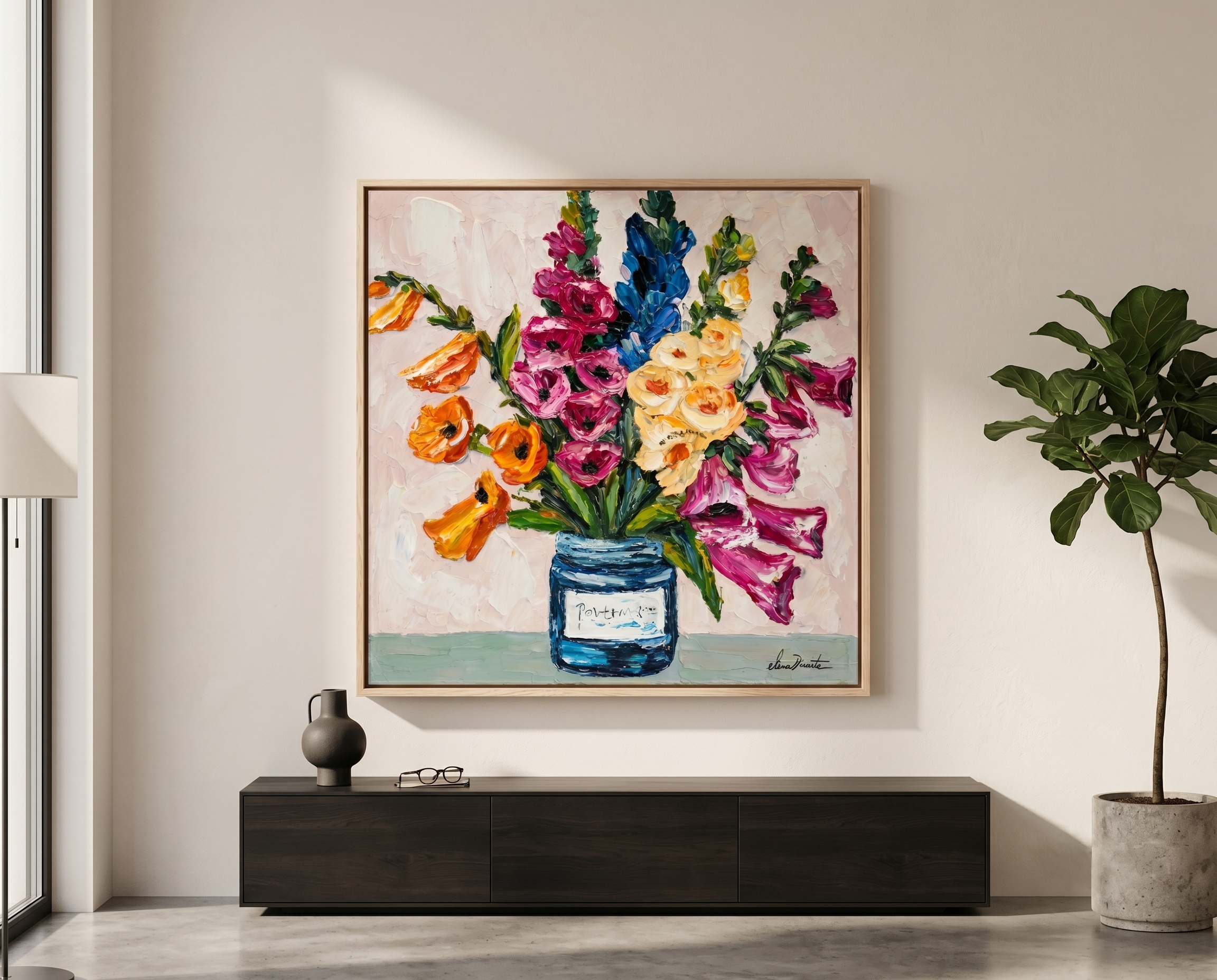 Chromatic Garden — Original Impasto Painting by Elena Duarte