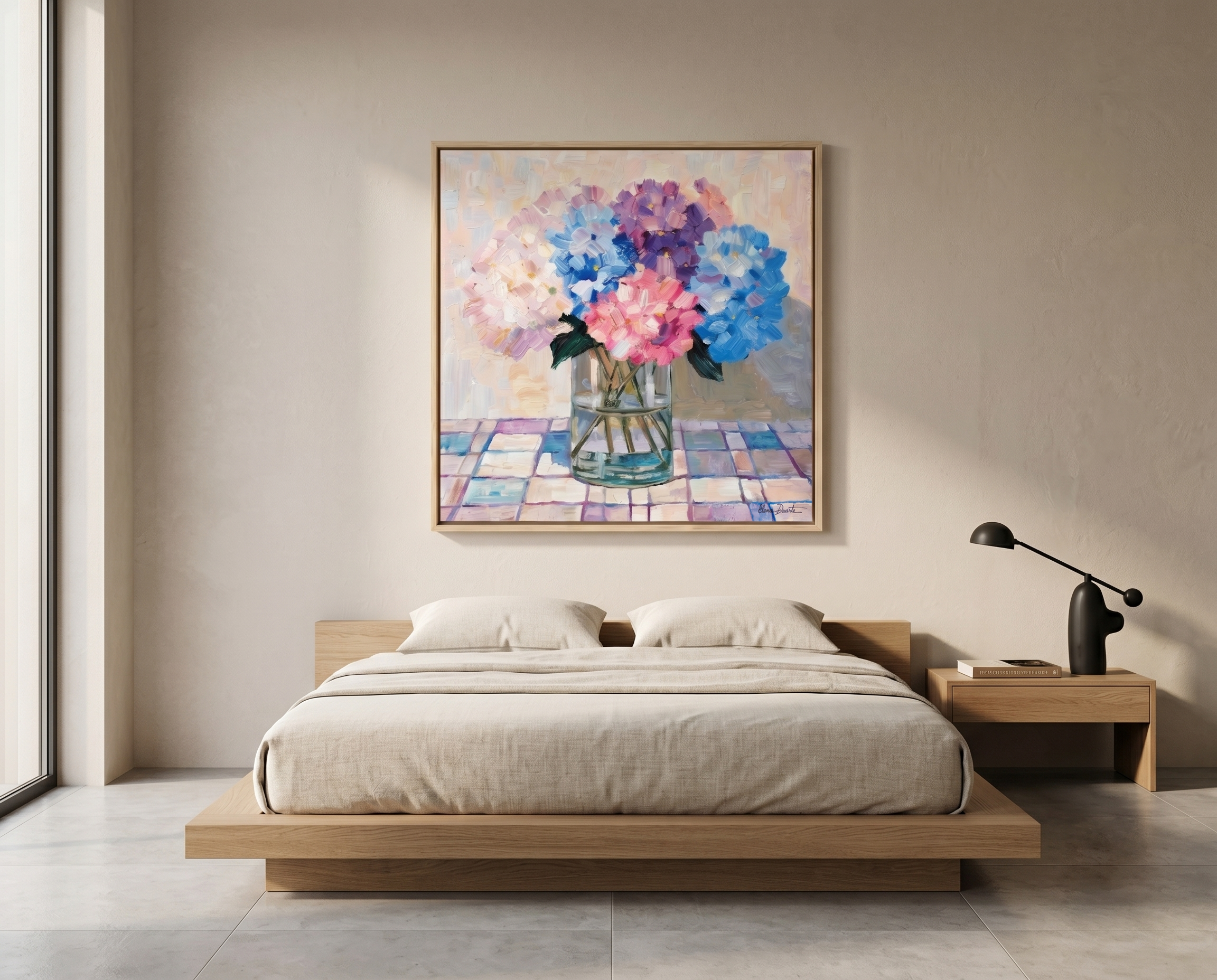 Hydrangea Harmony — Original Impasto Painting by Elena Duarte