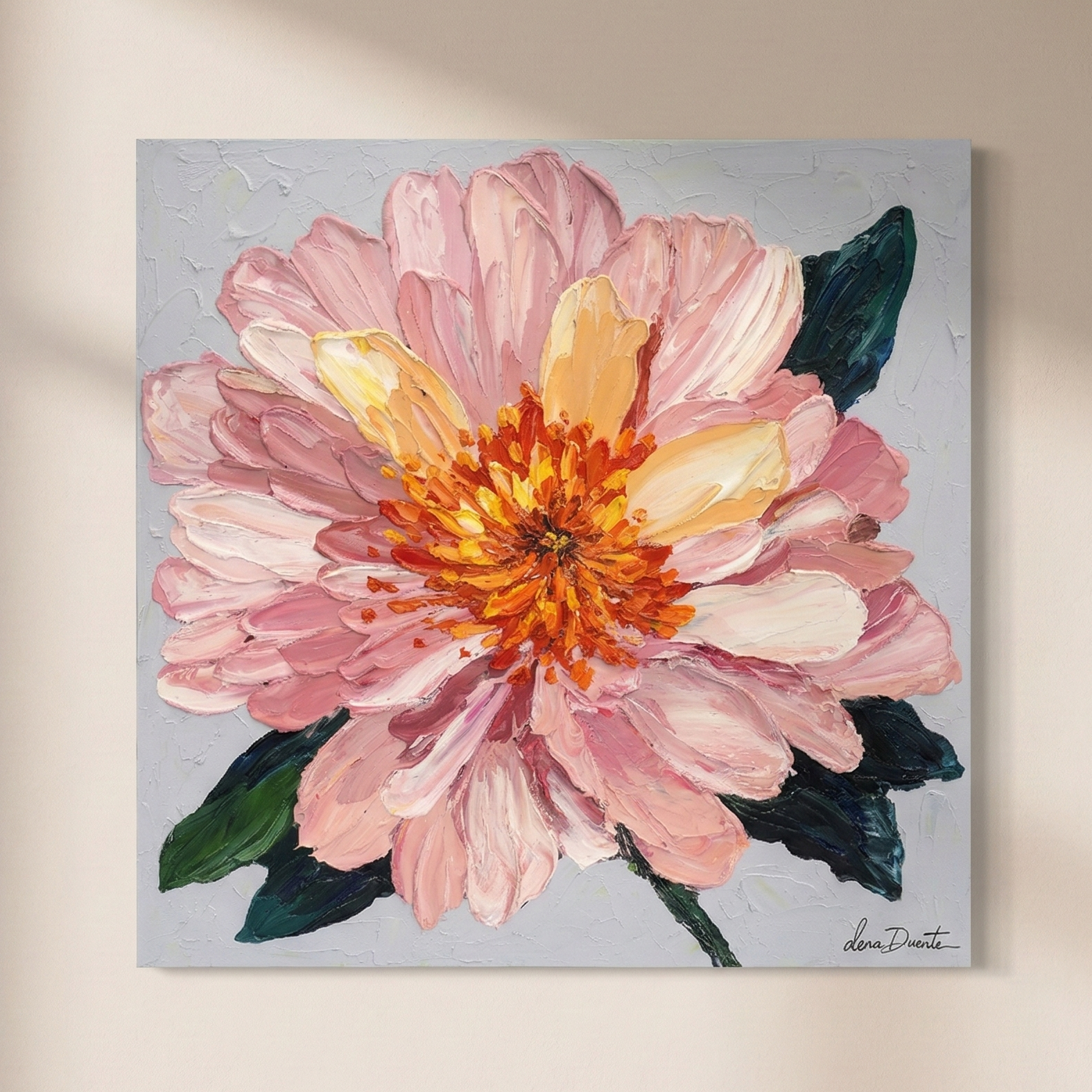 Soft Bloom Original Oil Painting by Elena Duarte - Impasto Floral Art on Canvas