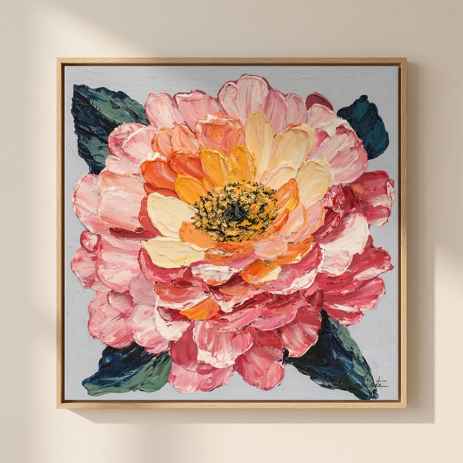 “Rose Study” — Original Impasto Painting by Elena Duarte