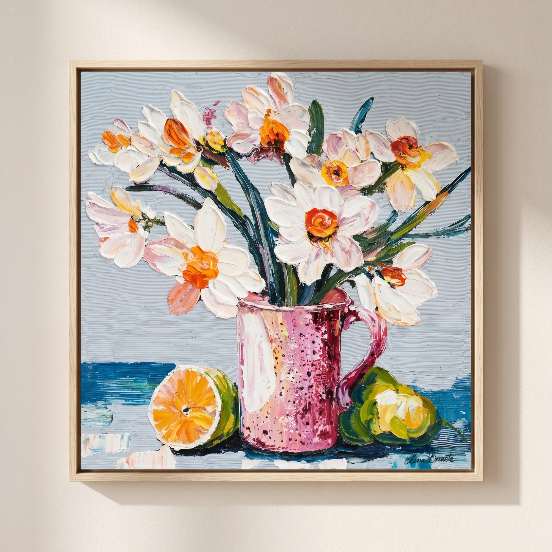 Stillness with Citrus — Original Impasto Painting by Elena Duarte