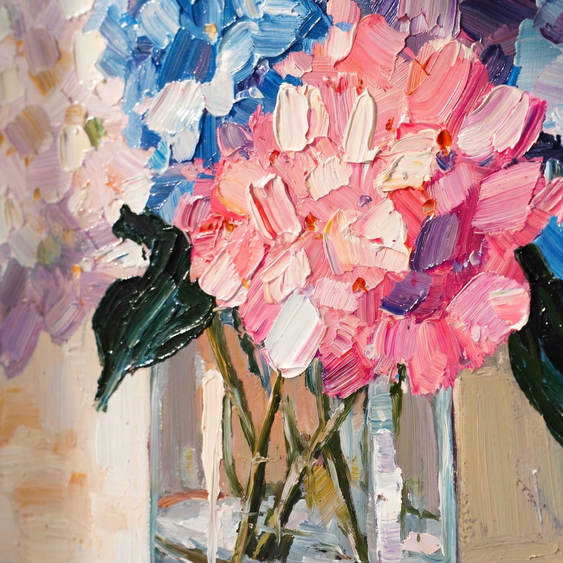 Hydrangea Harmony — Original Impasto Painting by Elena Duarte