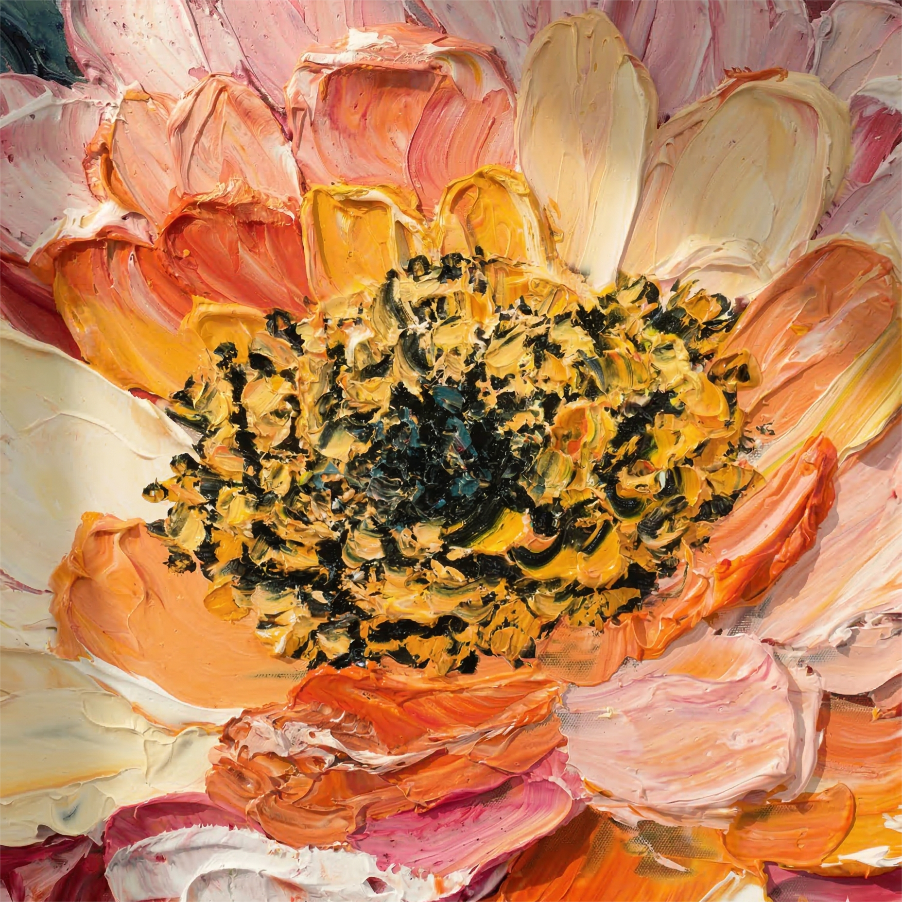 “Rose Study” — Original Impasto Painting by Elena Duarte