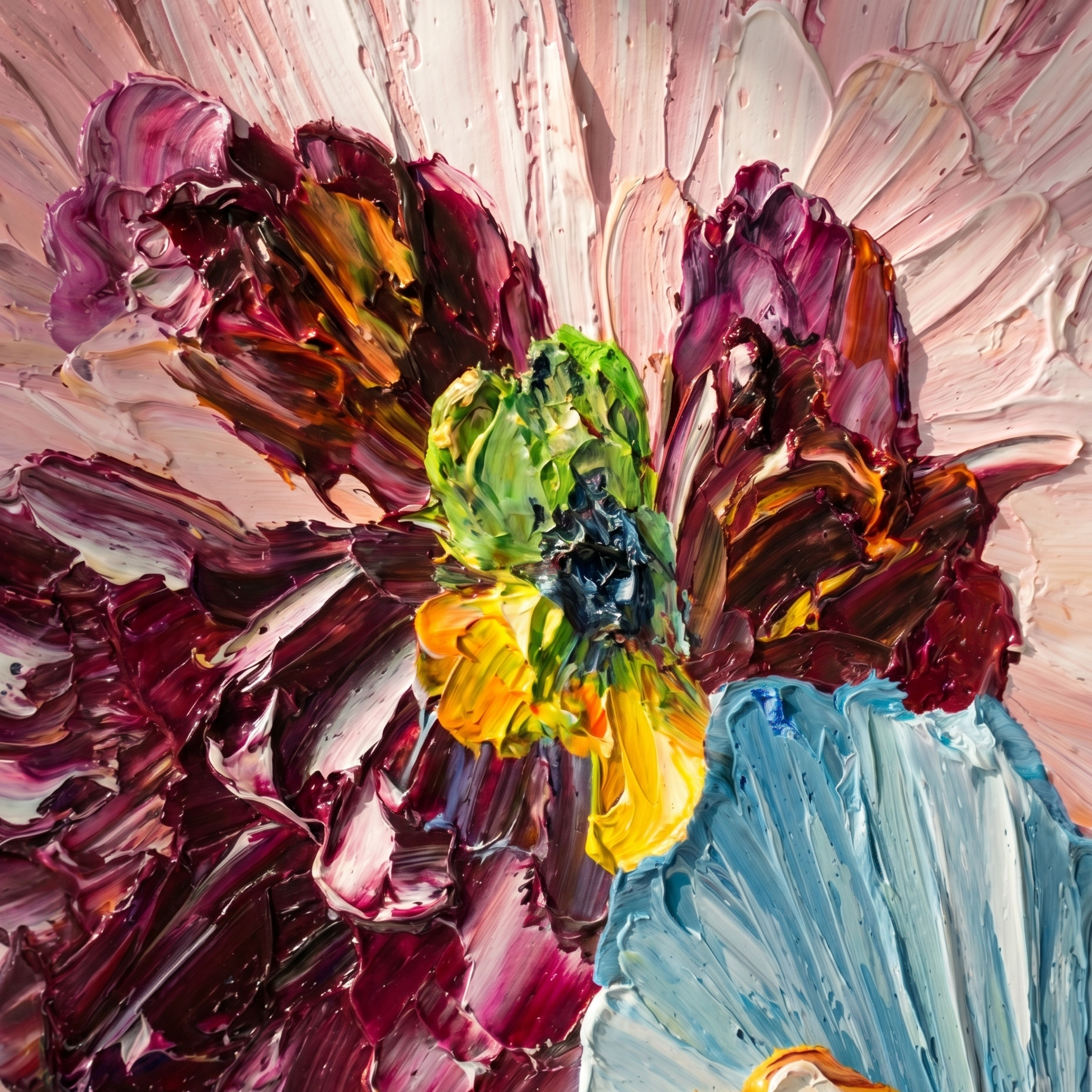 Whimsical Petals - Original Impasto Painting by Elena Duarte