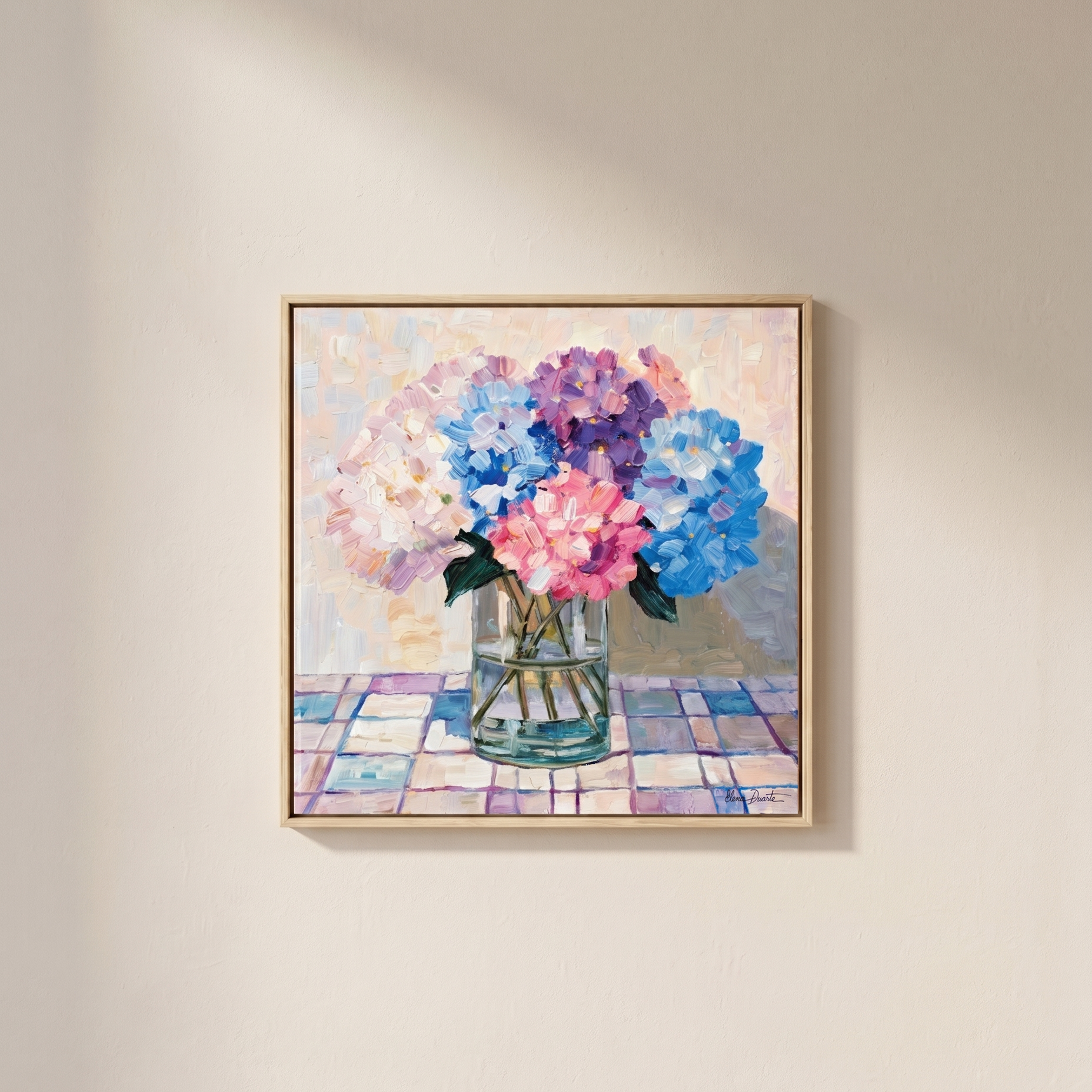Hydrangea Harmony — Original Impasto Painting by Elena Duarte