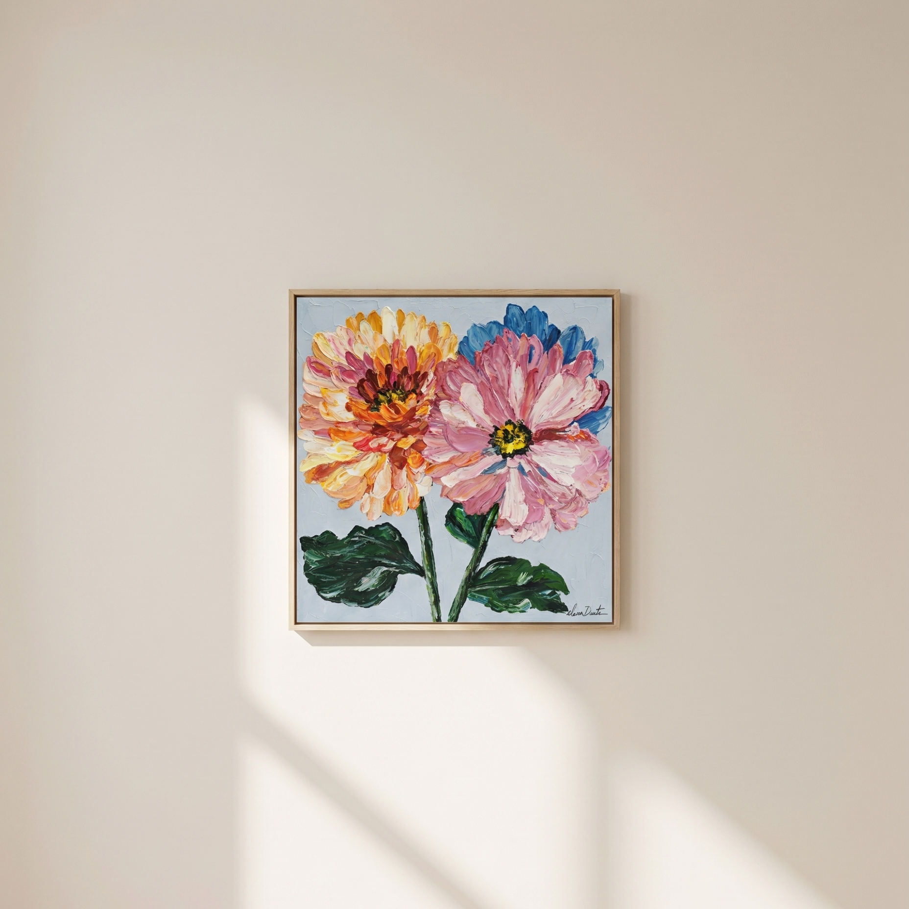 Radiant Duo – Original Impasto Painting by Elena Duarte