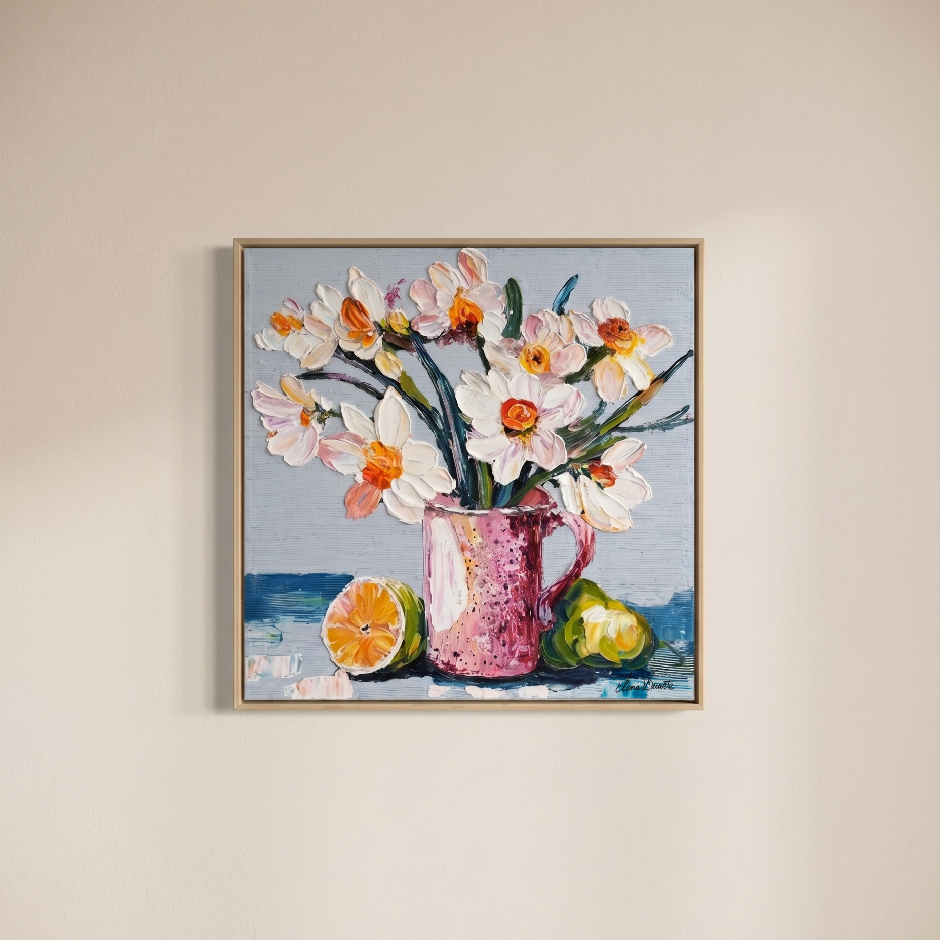 Stillness with Citrus — Original Impasto Painting by Elena Duarte