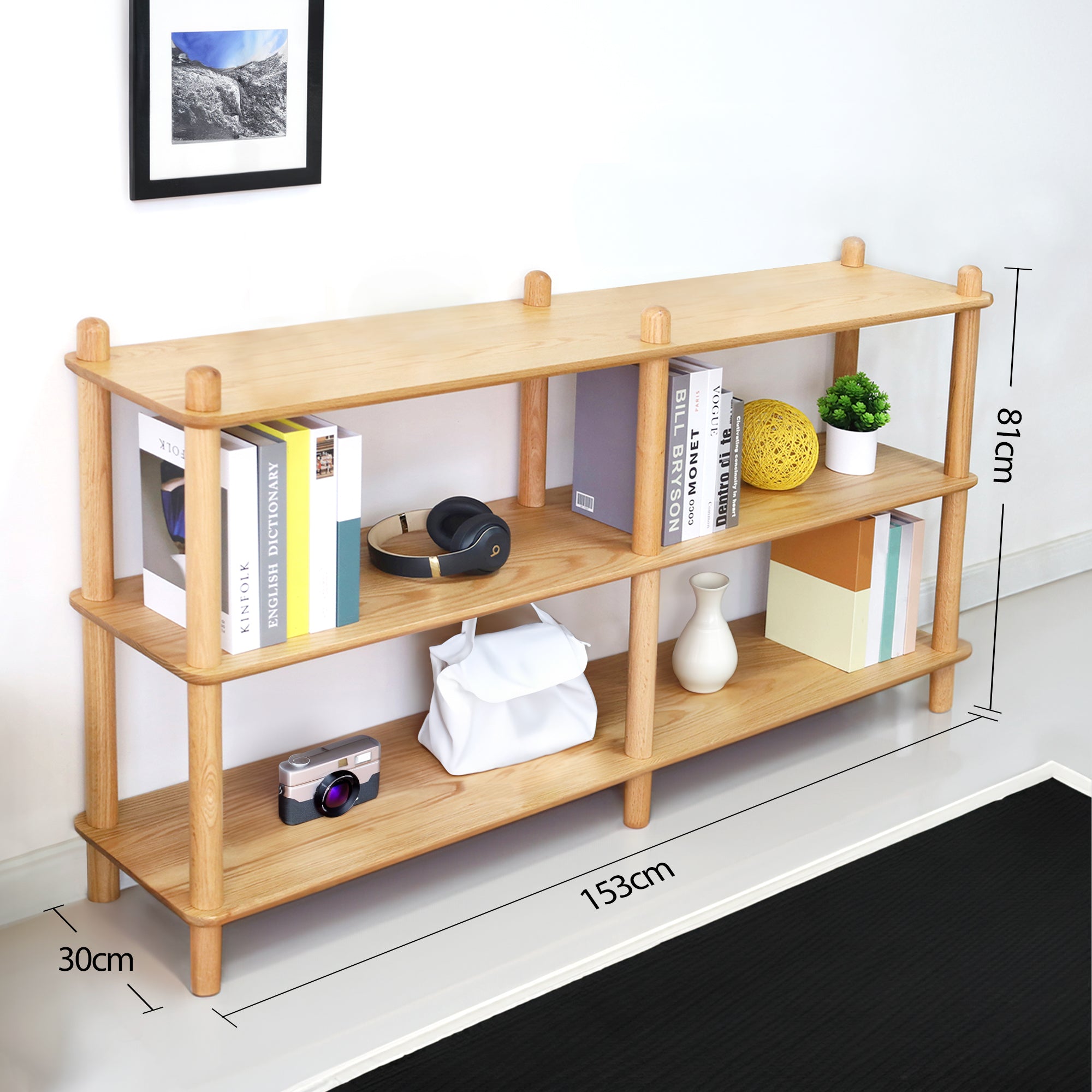 Harstad 2 Tier Solid Oak Display Shelf