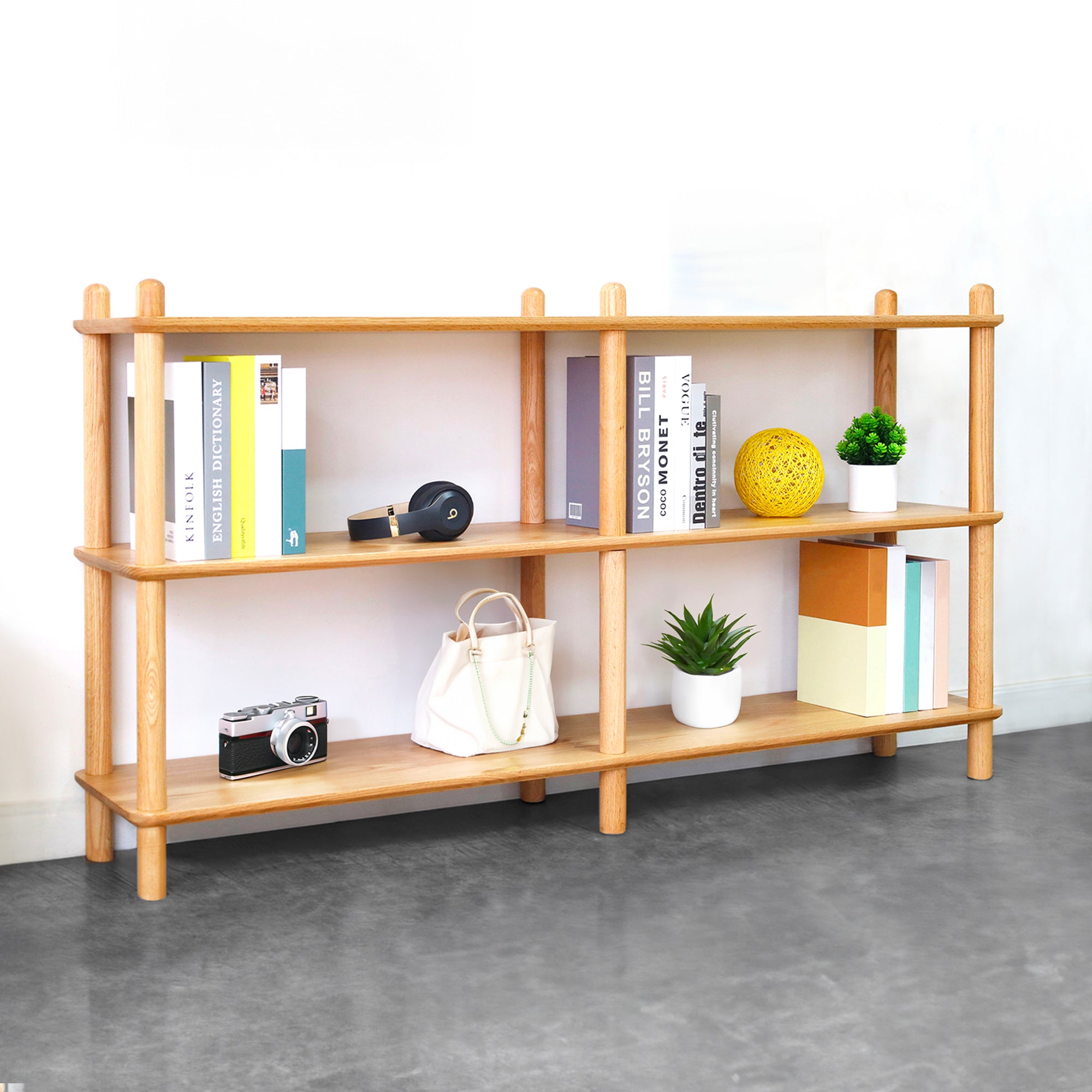 Harstad 2 Tier Solid Oak Display Shelf